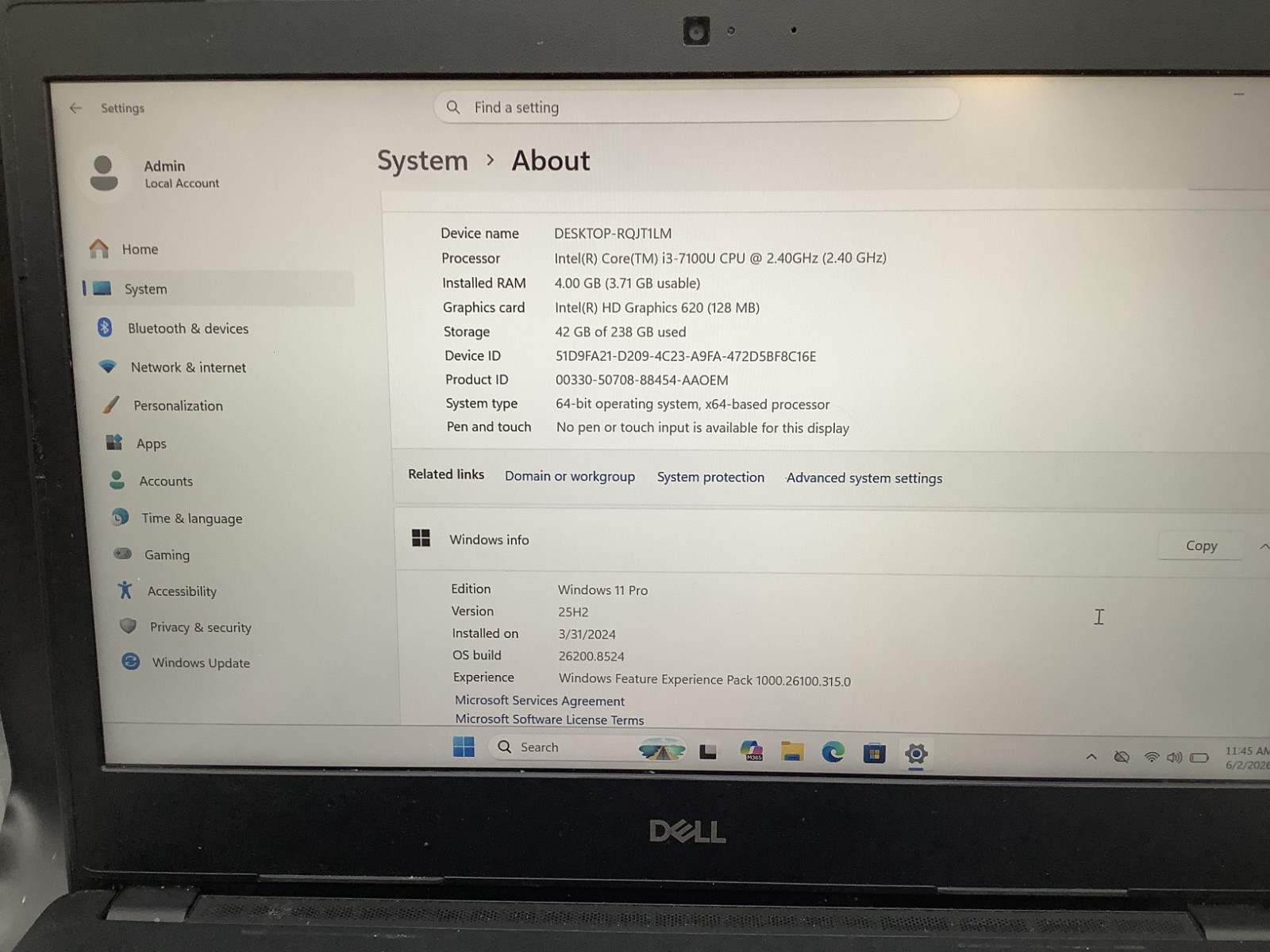 Dell Latitude 3480 Laptop i3-7100U 2.4GHz 4GB RAM 256GB SSD Win 11 Pro Read Desc