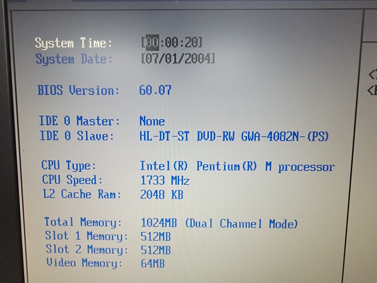 GATEWAY M460 LAPTOP – PENTIUM M 1GB – FOR PARTS OR REPAIR