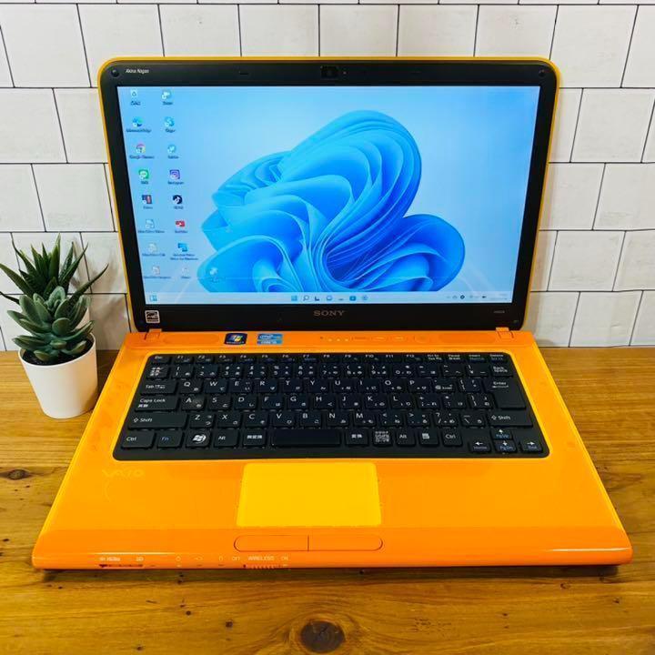 Vaio orange Win11 installed new SSD240 8GB corei5 auxiliary machine set