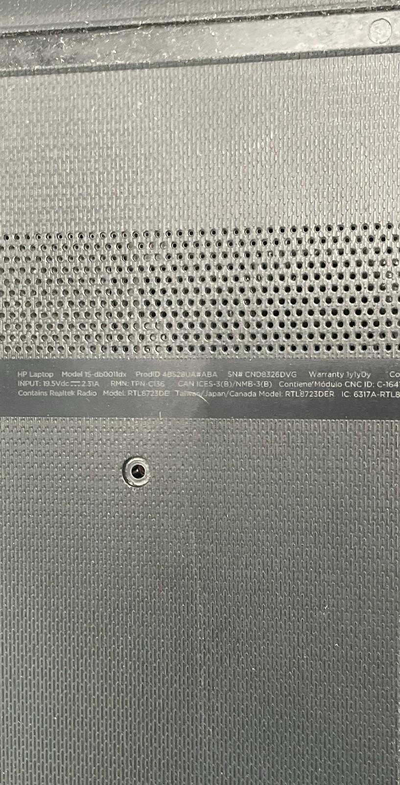 HP 15-db0011dx 15.6 Laptop No HDD For Parts Or Repair