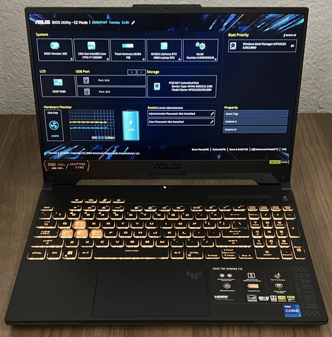 ASUS TUF Gaming F15 i7-13620H RTX 4060 (8GB) 16GB DDR5 512GB SSD 15.6″ 144Hz
