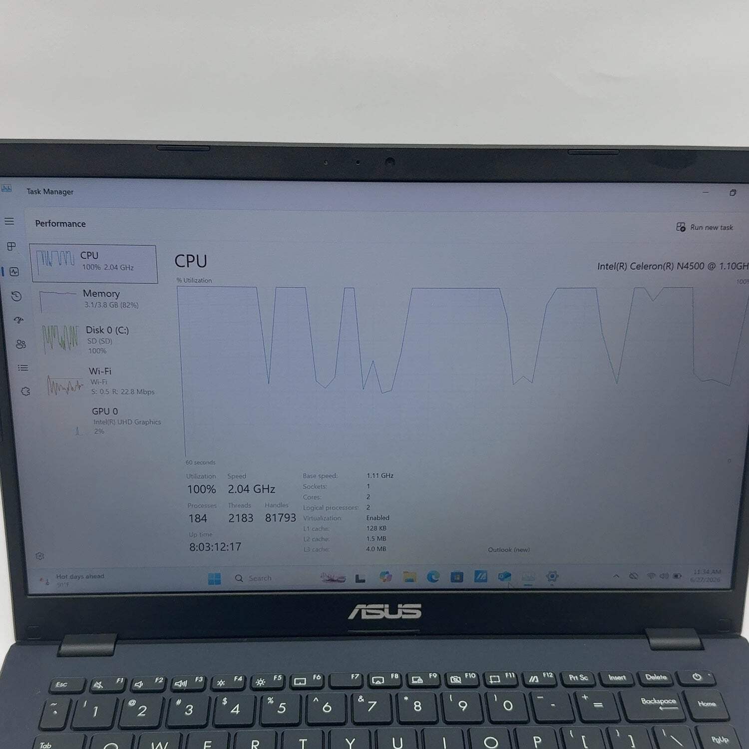Asus Vivobook 14 E410K 14″ Celeron N4500 1.1GHz 4GB RAM 64GB HDD