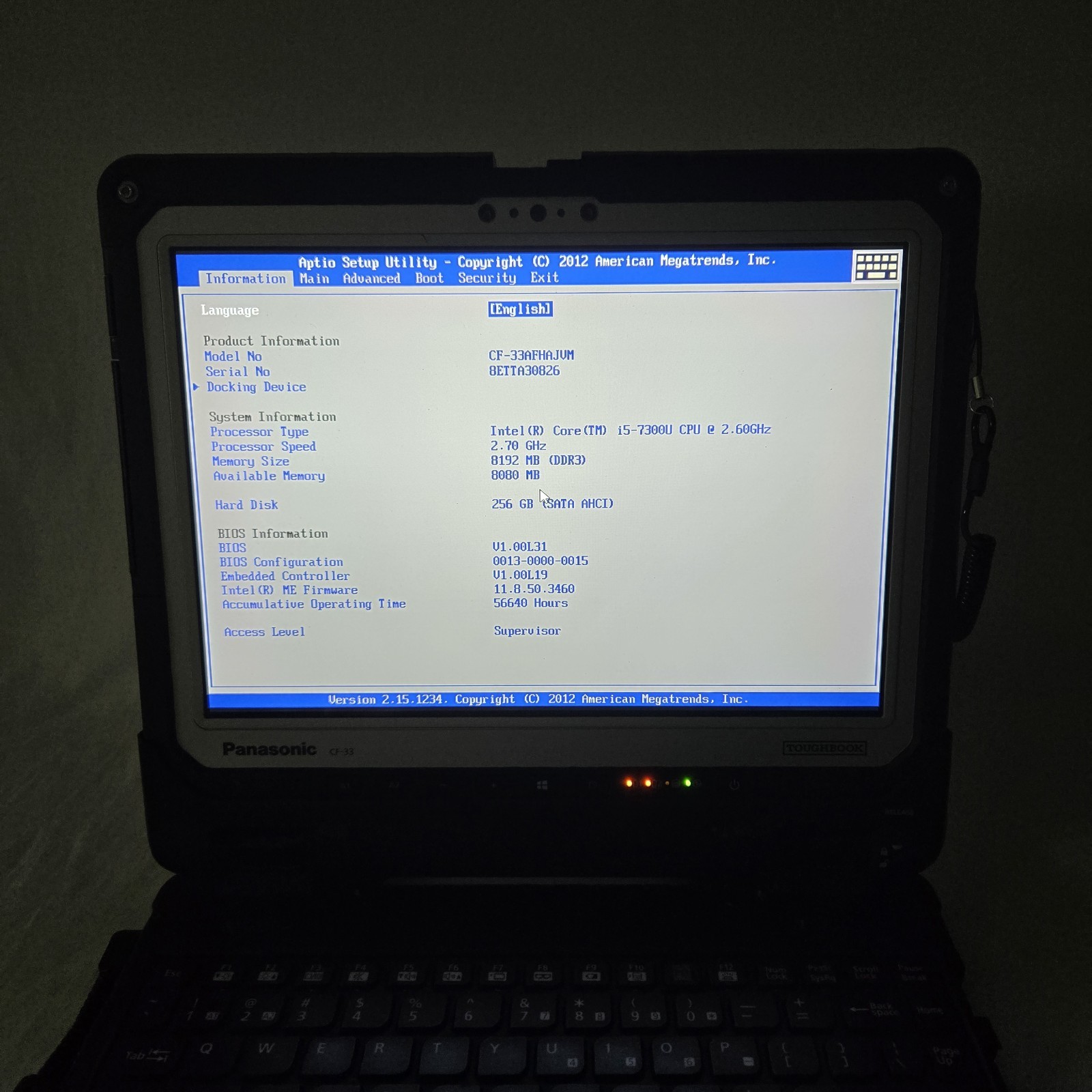 Panasonic Toughbook CF-33 i5-7300U 2.6GHz 256GB SSD 8GB Ram 4G – GPS — Grade B-