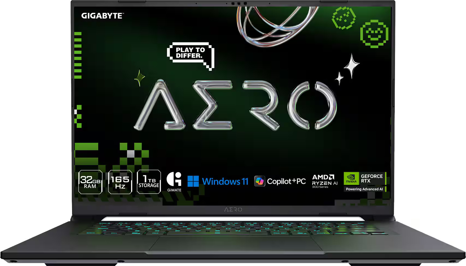 GIGABYTE – AERO X16- Copilot+ PC – 16″ 165Hz 2560×1600 WQXGA AMD Ryzen AI 7 3…
