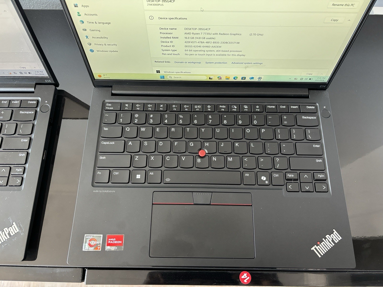 Lot Of 3 Lenovo ThinkPad E14 14″/ AMD Ryzen 7- 7735U/ 16 GB RAM /512 GB