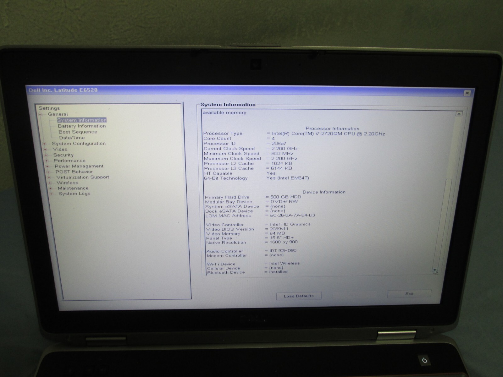 Dell Latitude E6520 Intel 4Core i7-2720QM, 2.20GHz 8GB RAM,500GB HDD, Windows 11