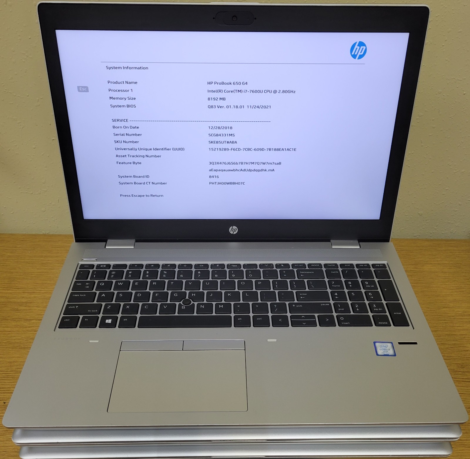 (Lot of 3)HP ProBook 650 G4 i5-8th Gen i7-7th Gen 1.6/1.80GHz 8GB DDR4 No OS/SSD