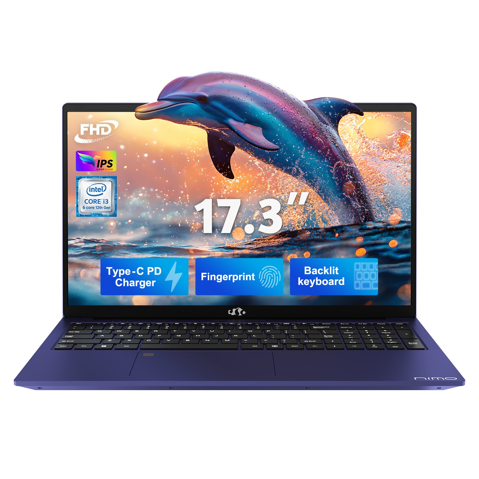 NIMO 17.3″ IPS FHD Laptop Intel 6 Core i3-1215U 8GB RAM 256GB SSD Up to 4.4GHz