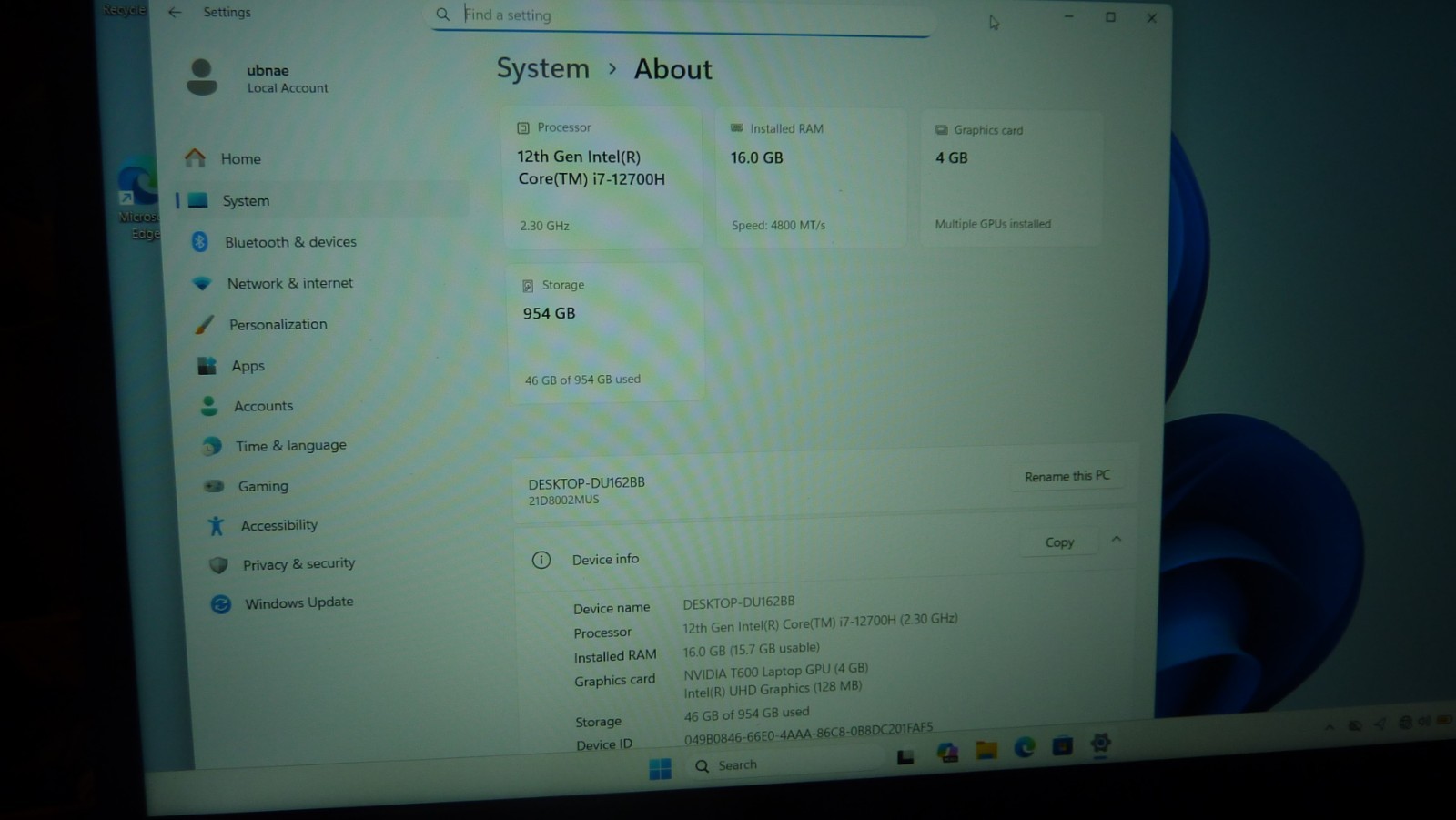 Lenovo ThinkPad P15v Gen 3 i7-12700H 16GB 1TB SSD NVIDIA T600 Win11 Pro +OEM AC