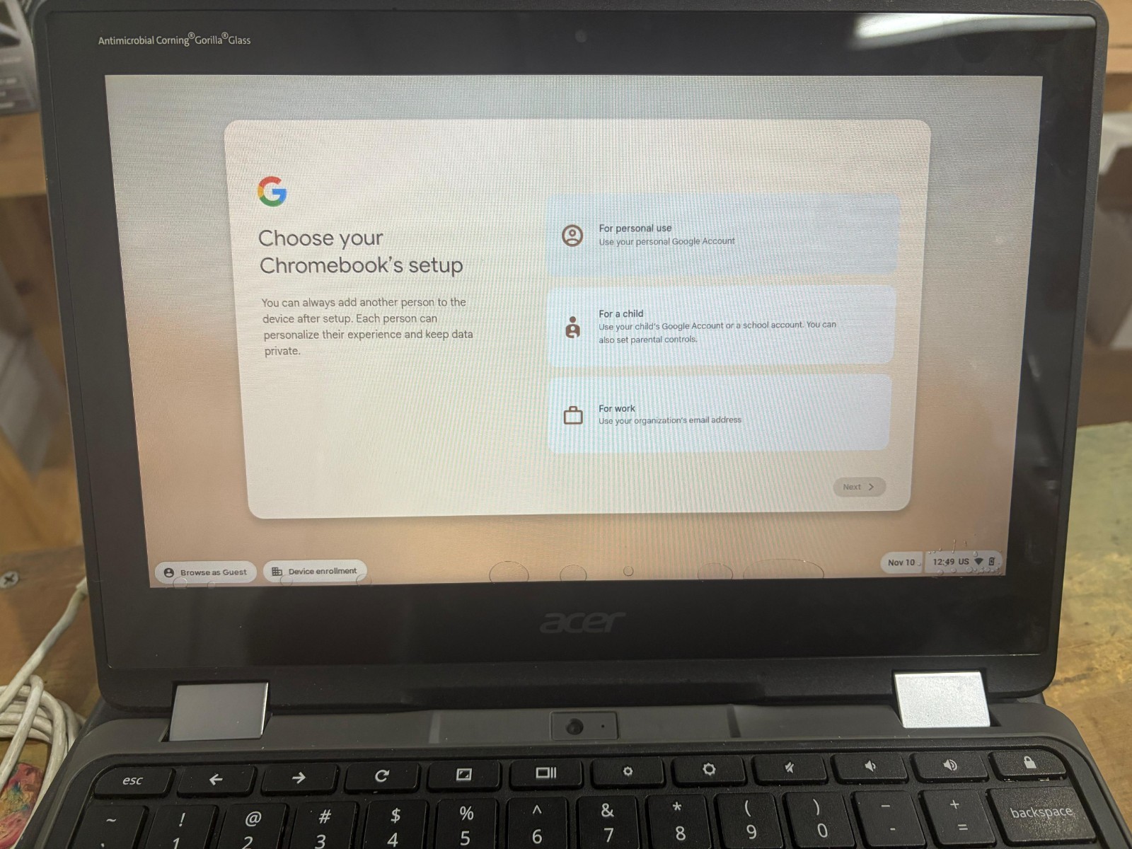 Acer Chromebook Spin 511 R752T N16Q14 2in1, 4GB, 32GB SSD *Screen Bubbles*