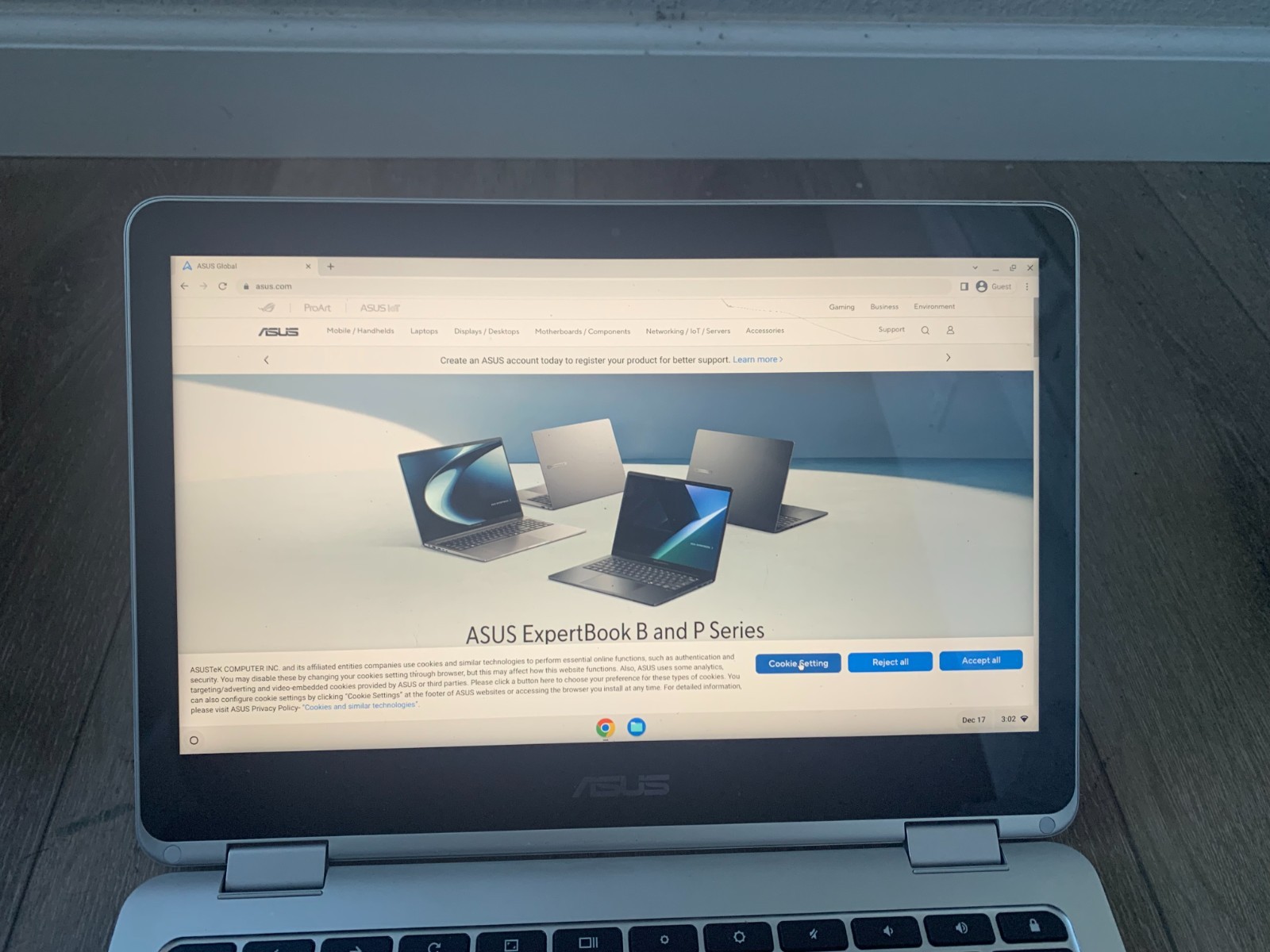 Asus Chromebook Flip C302C 12.5″ Intel Core M3-6Y30 4GB RAM 64GB eMMC