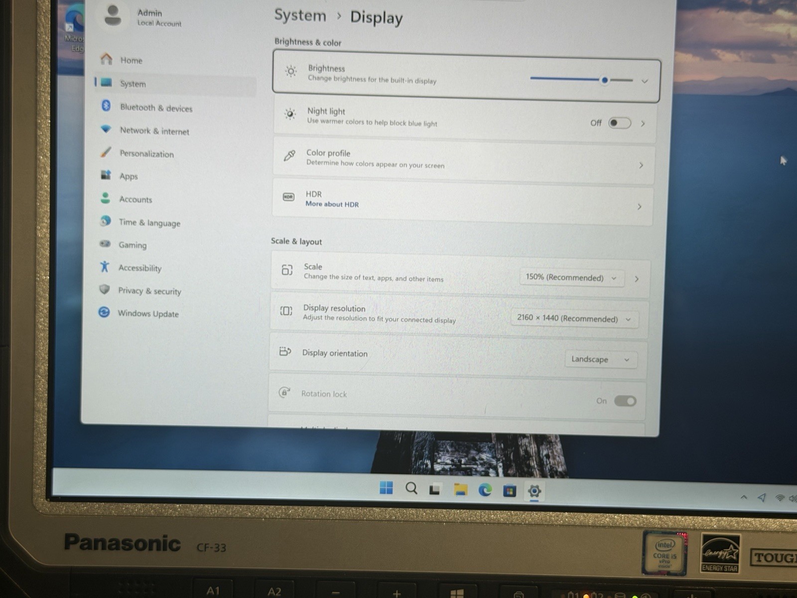 Panasonic ToughBook CF-33 i5-6300U 8GB Ram 256 SSD Win11 Pro. Touchscreen