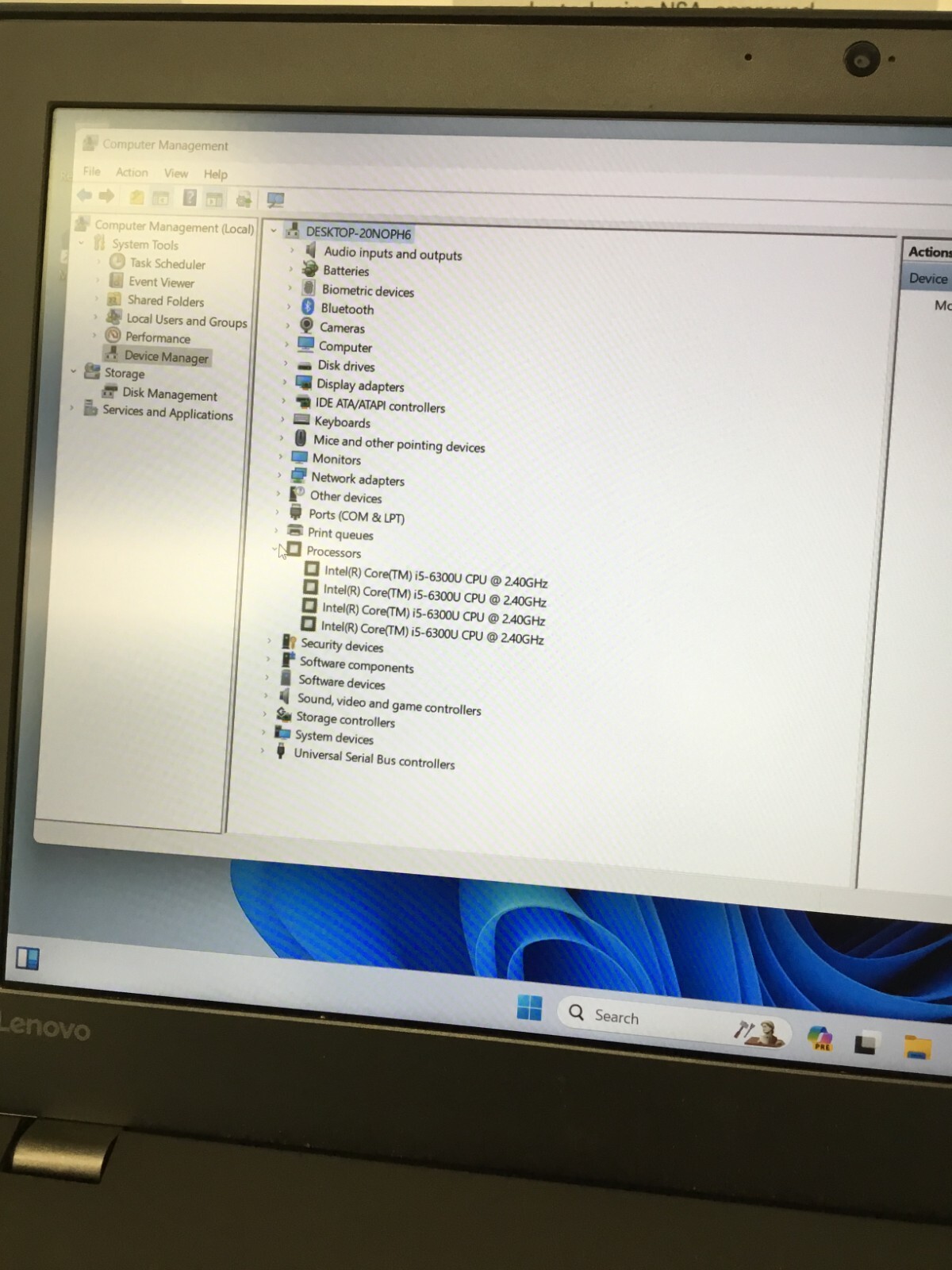 Lenovo Thinkpad T560 15.6” 256GB Core i5 6th Gen 2.40 GHz 8GB WIN 11 PRO