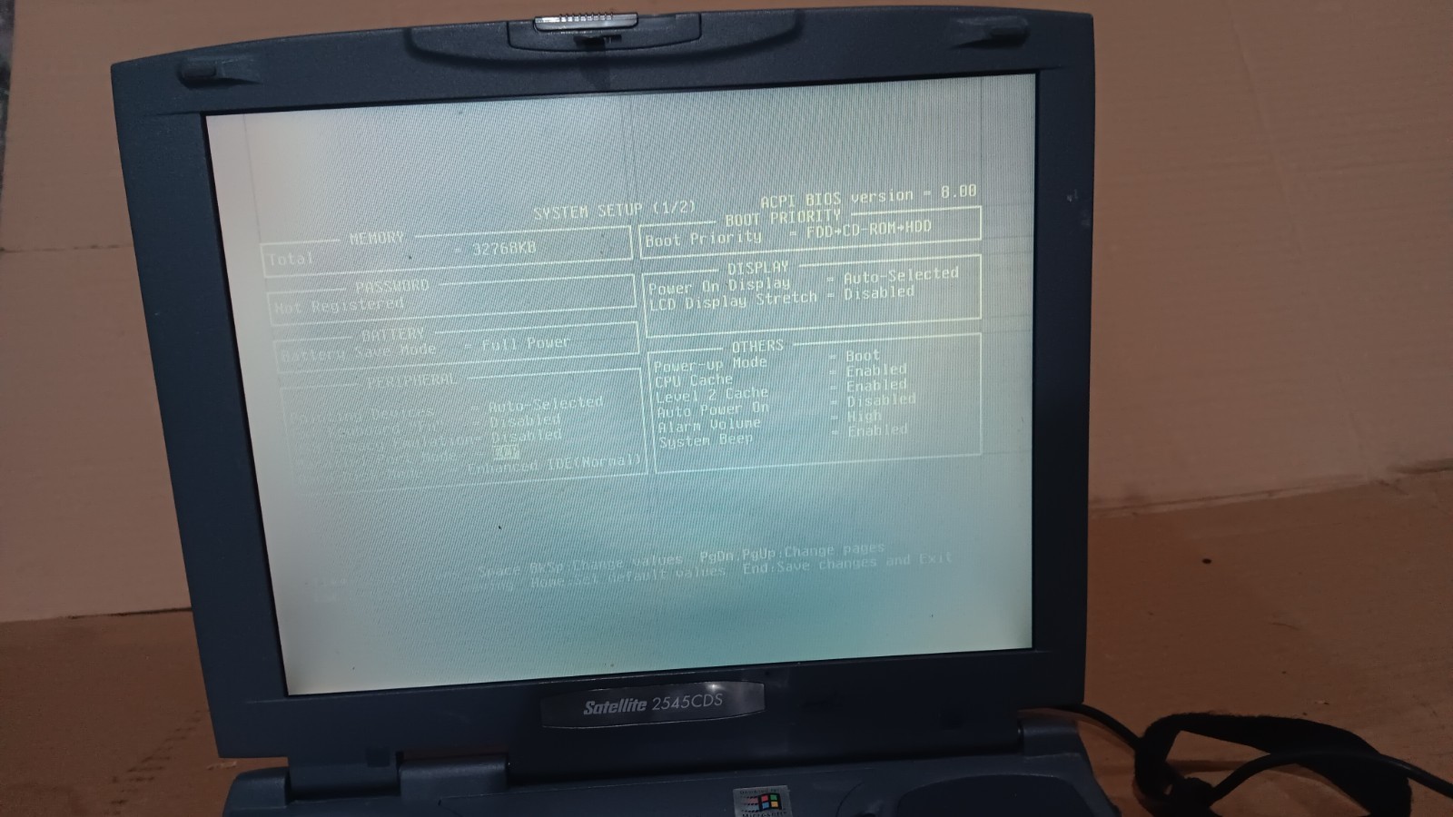 Vintage Toshiba Satellite 2545CDS Retro Laptop AMD K6-2 processor 333 MHz Parts