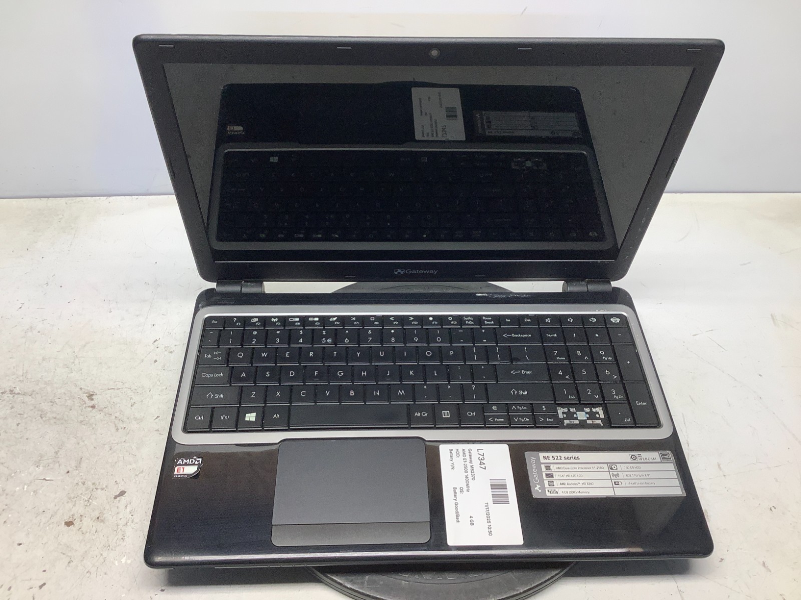 Gateway MS2370 AMD E1-2500 1400MHz 4 GB NO HDD