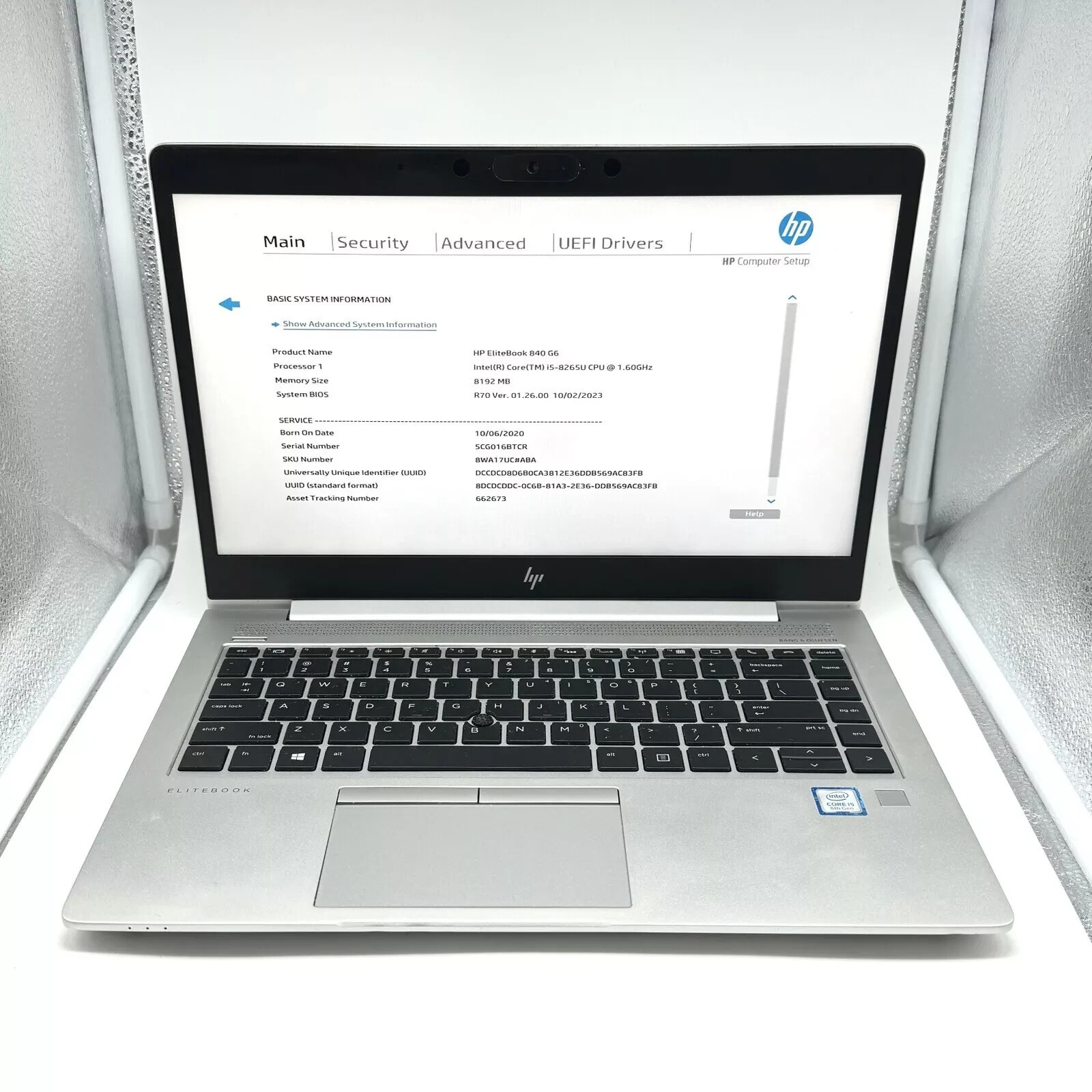 HP Elitebook 840 G6 14″ FHD | i5-8265U 1.60GHz | 8GB RAM | No SSD/OS | GRADE B