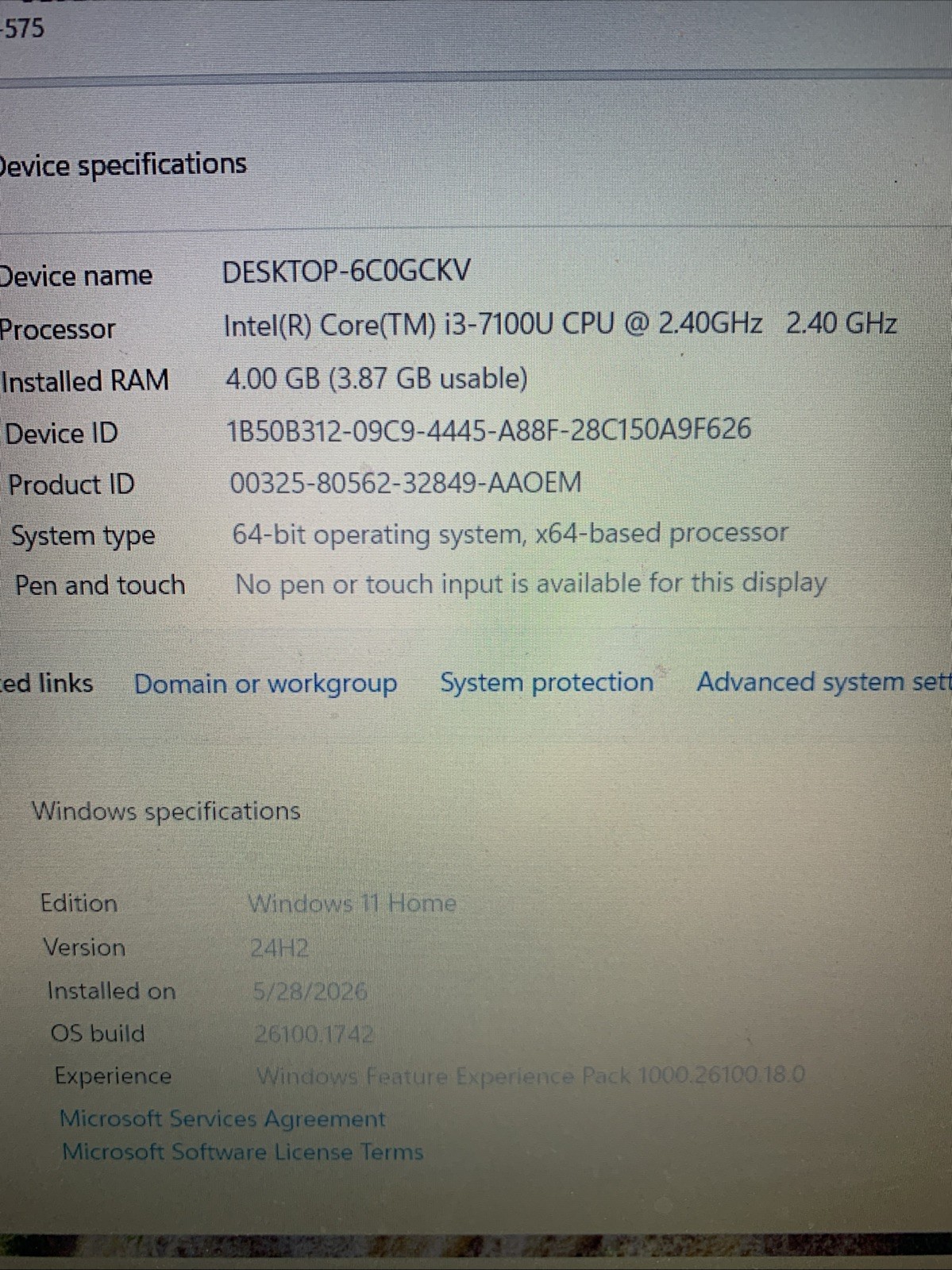 Acer Aspire E 15 E5-575 FHD 15.6″ i3 7th Gen 7100U 4GB RAM 1TB HDD Win11
