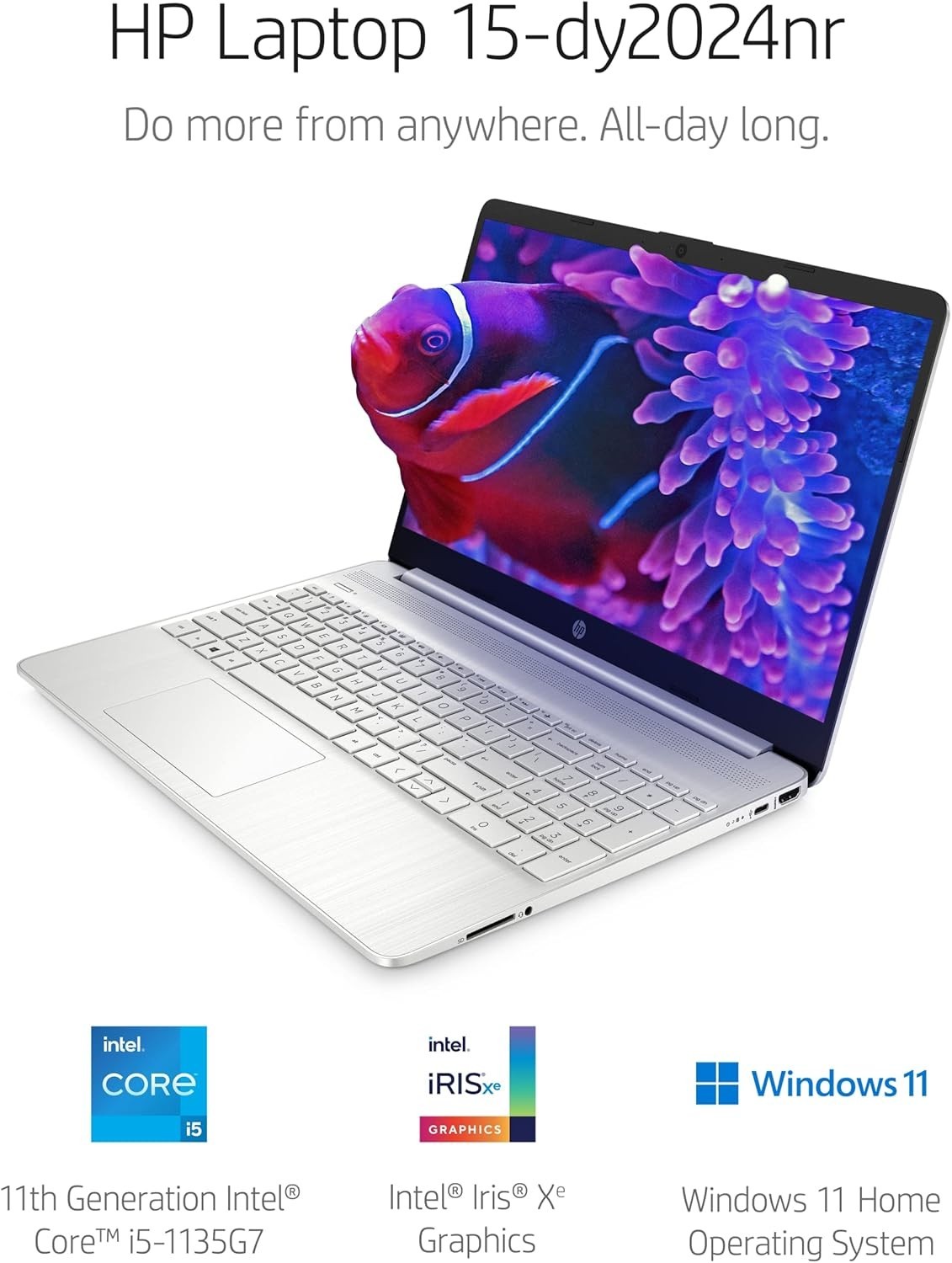 New HP 15″ Laptop Intel i5-1135G7, 8GB Ram, 256GB SSD, 15-dy2024nr
