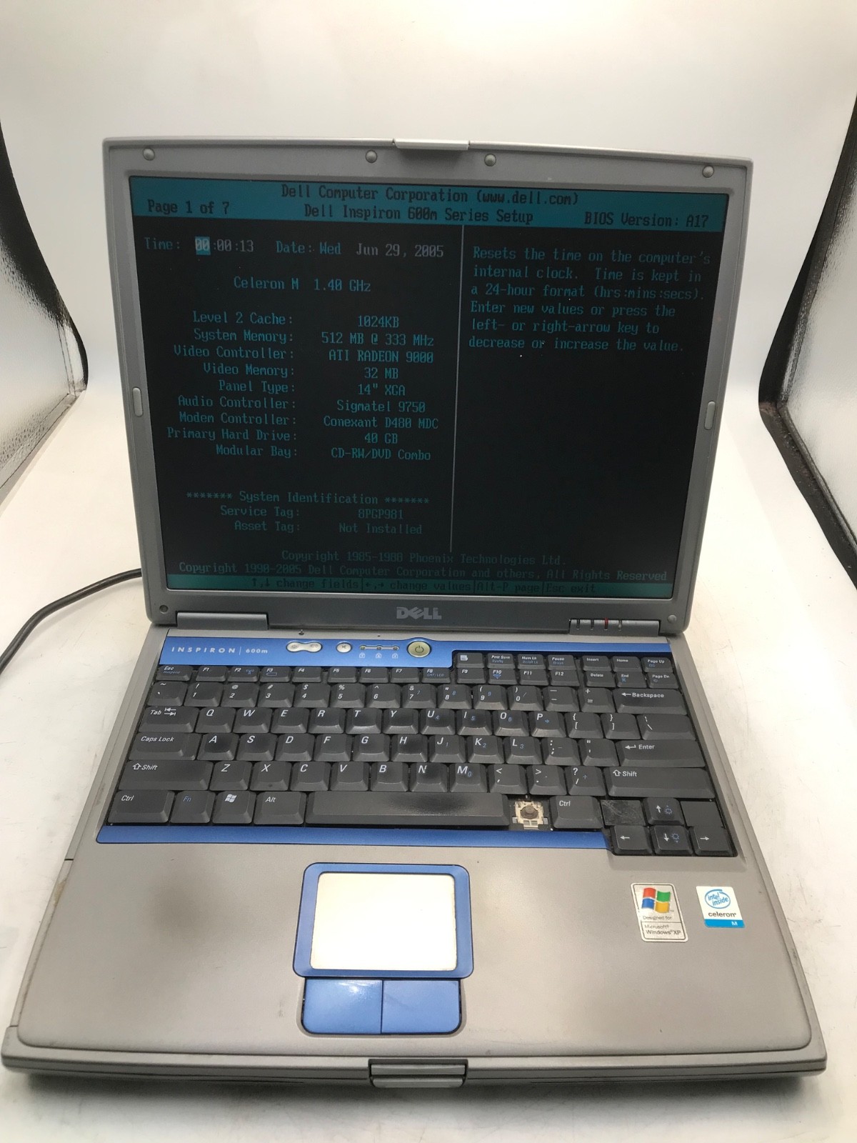 Dell Inspiron 600M Intel Celeron ATI Radeon 9000 15″ 512 MB -CGRADE -MZ