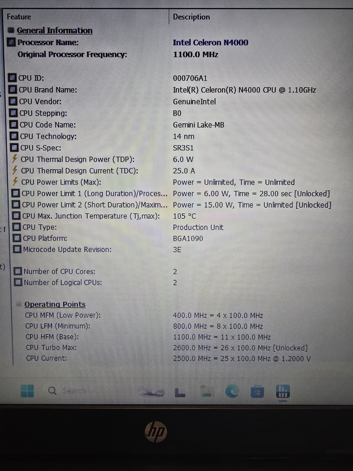 HP Laptop 15-BS2 | Celeron N4000 8GB RAM 256GB SSD | Windows 11 DVDRW