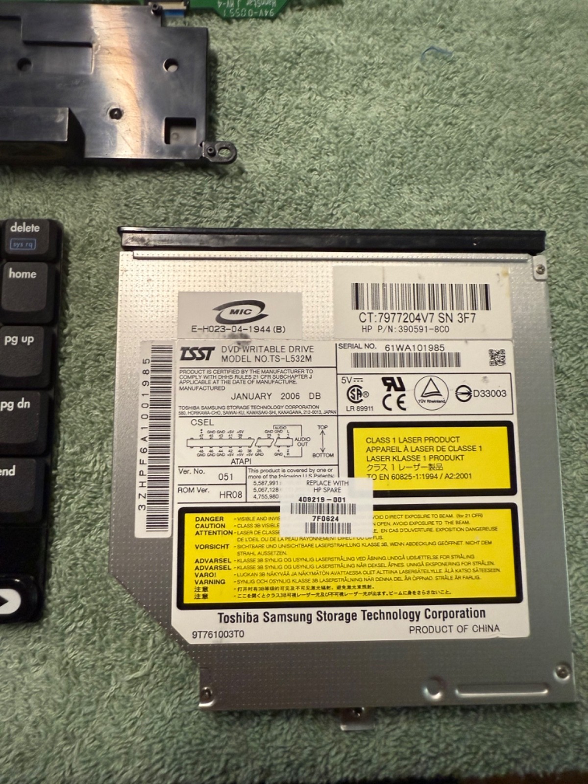HP PAVILON ( MODEL: DV-1000 ) LAPTOP FOR PARTS