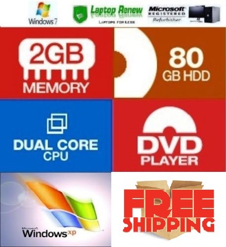 Dell Laptop Duo Windows 14 Vista Pro 2GB 160GB RS232 Serial Com Port