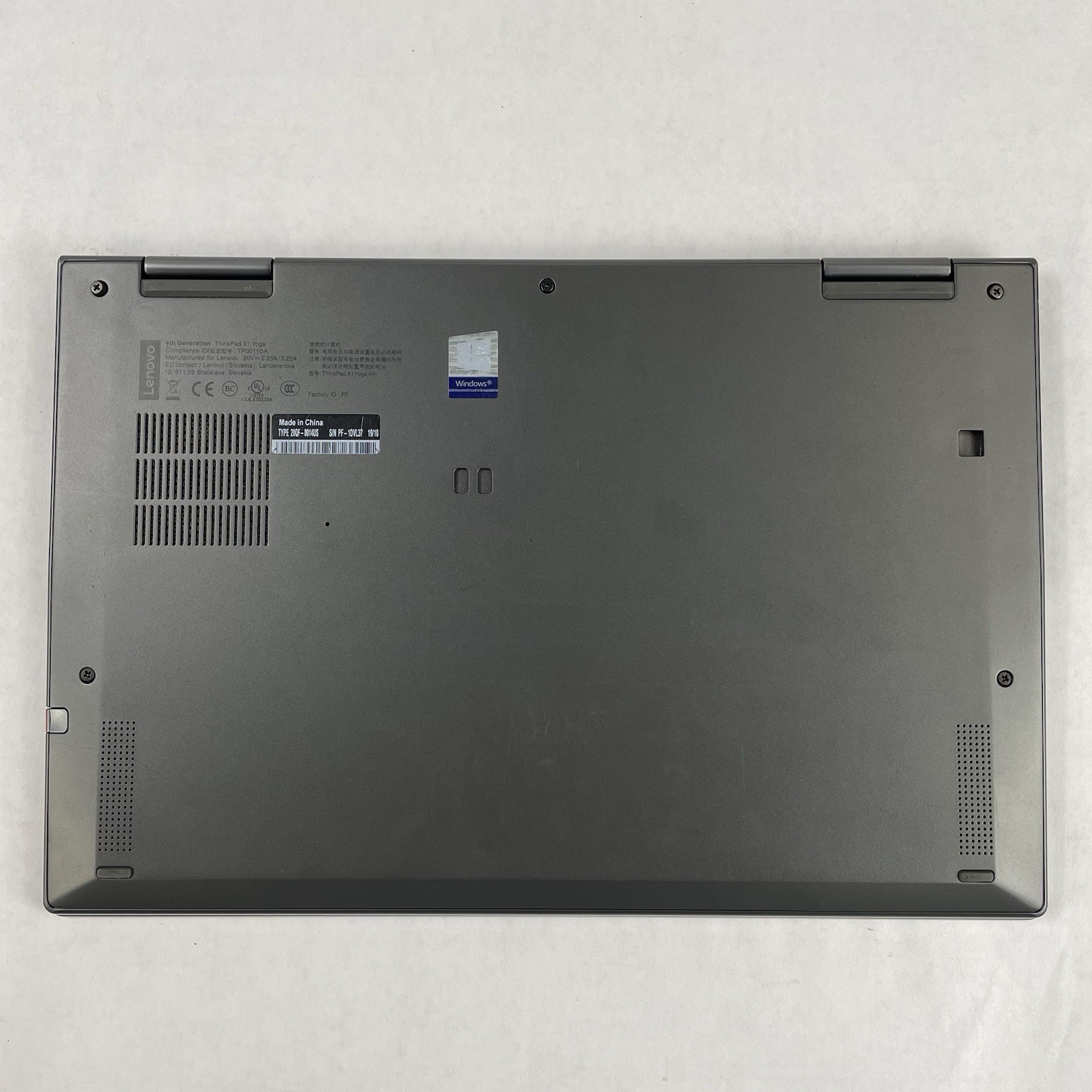 Lenovo ThinkPad X1 Yoga 4Gen 14″ i5-8265U 1.60 GHz 16 GB RAM No SSD/OS/AC