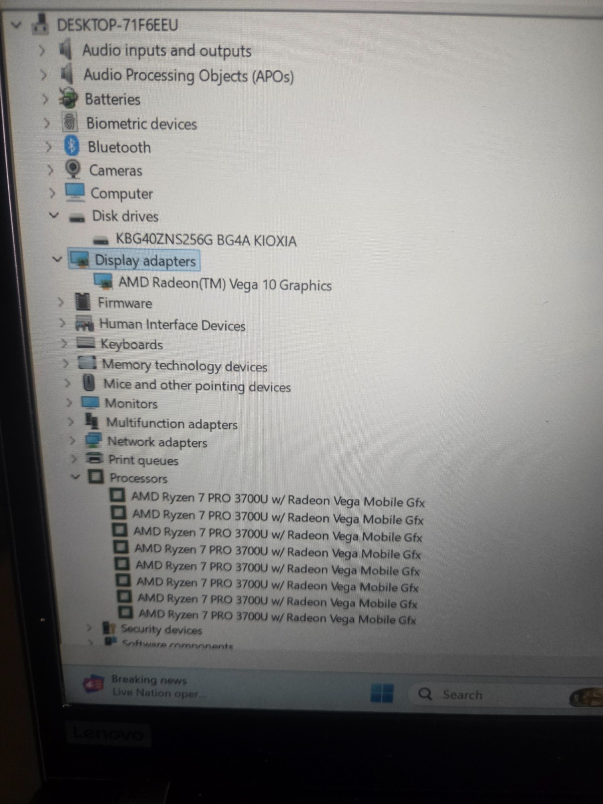 Lenovo ThinkPad 14″ AMD Ryzen 7 16GB RAM Win 11