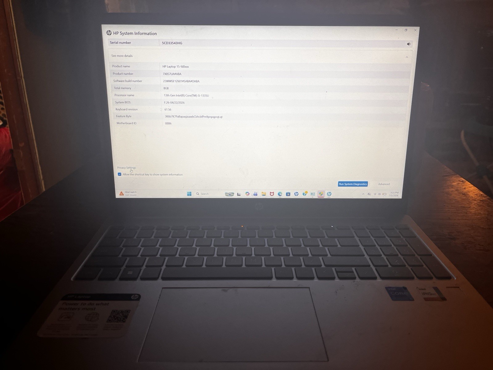 HP laptop