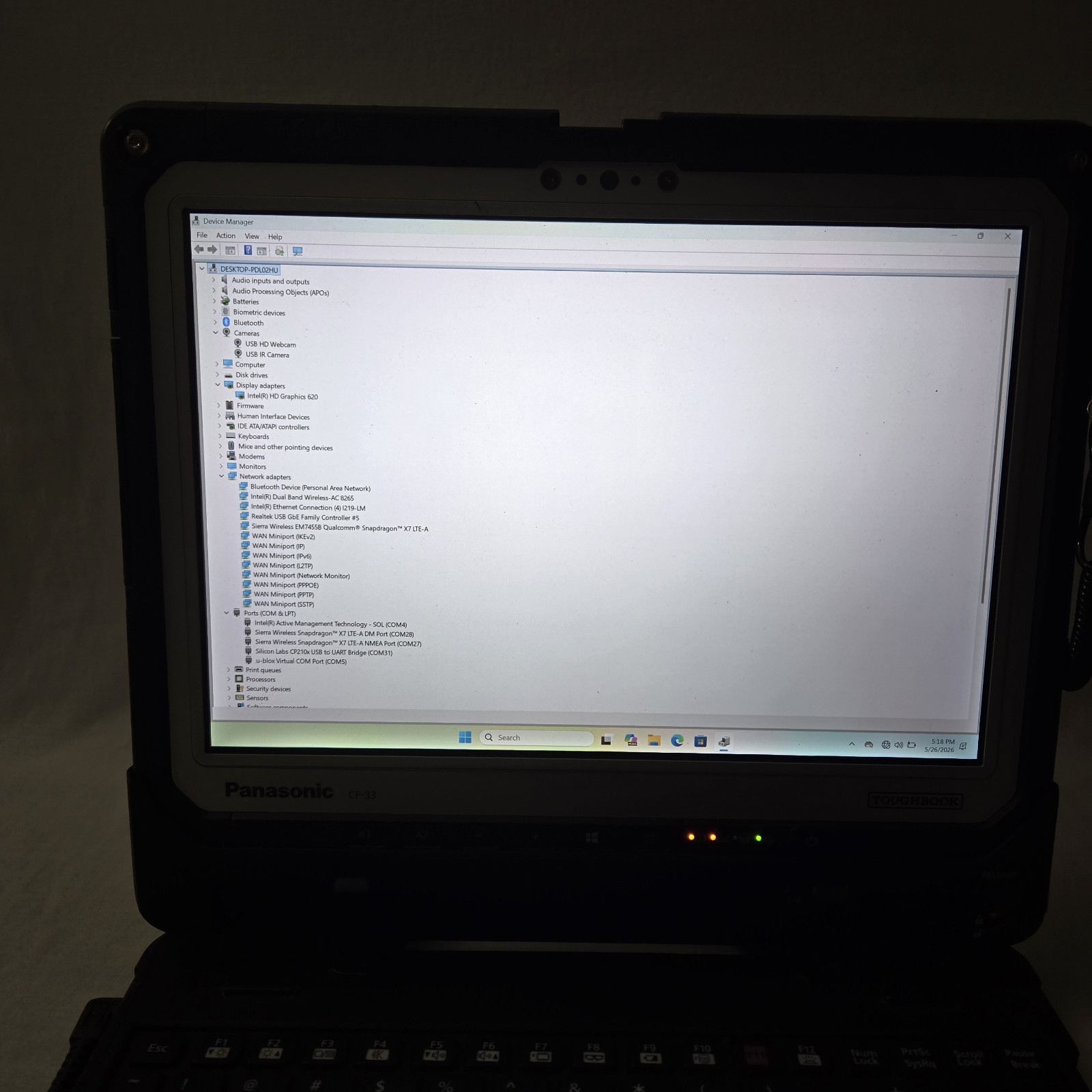 Panasonic Toughbook CF-33 i5-7300U 2.6GHz 256GB SSD 8GB Ram 4G – GPS — Grade B-