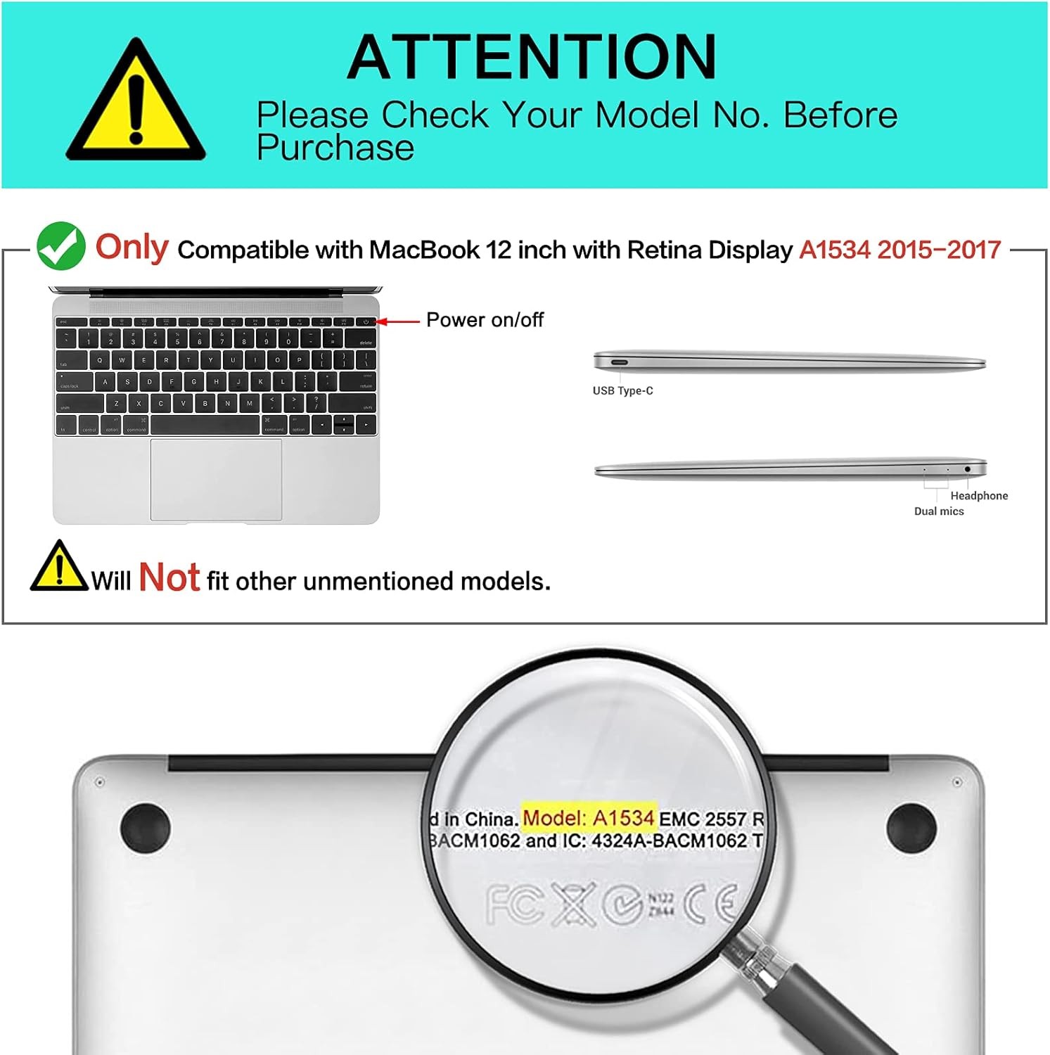 PU Leather Case for MacBook 12 inch Case A1534 with Retina Display 2015-2017