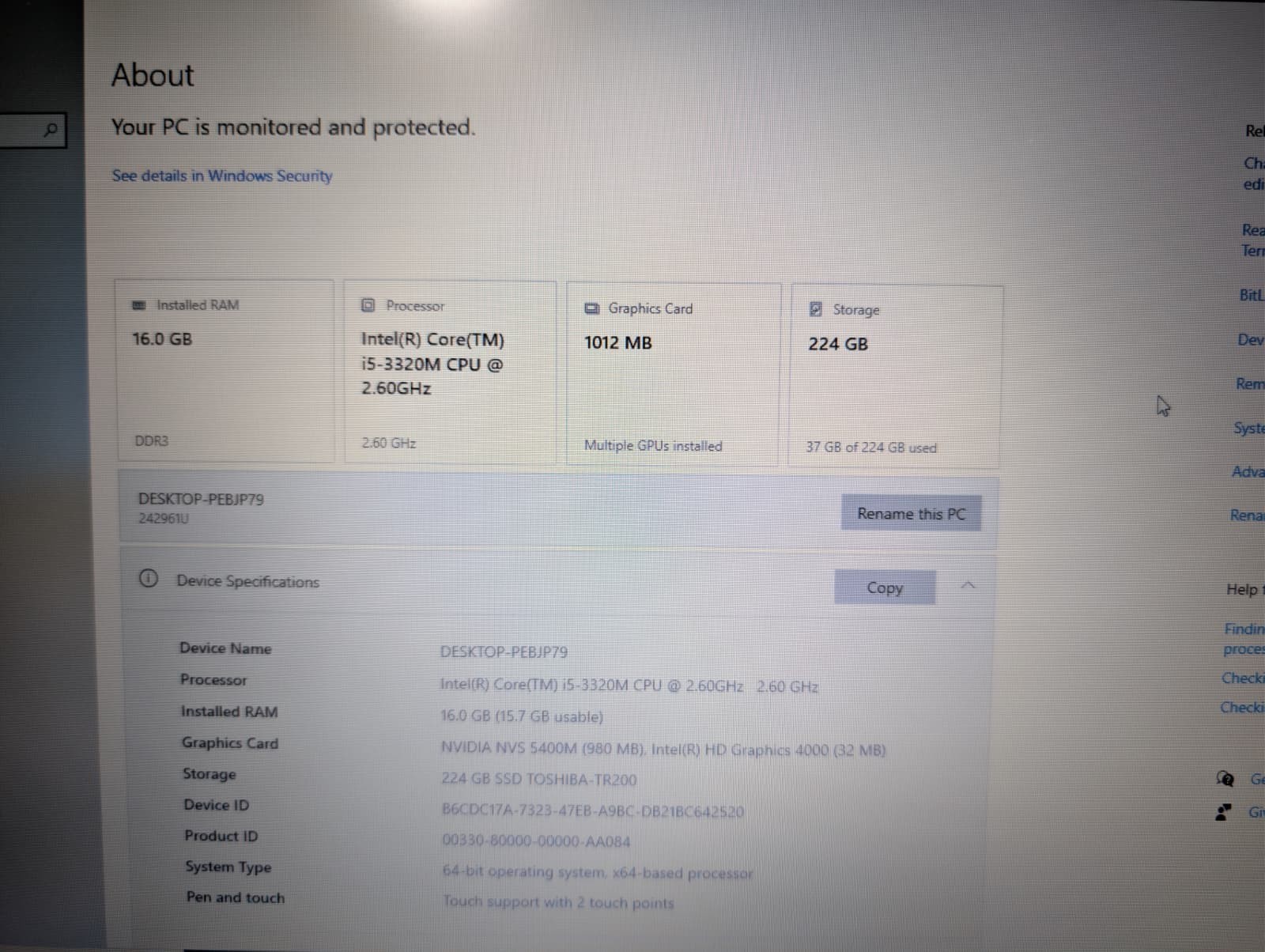 15″ Lenovo ThinkPad T530 | i5 3rd 16GB RAM 256GB SSD | DVD HD+ NVIDIA Win 10 Pro