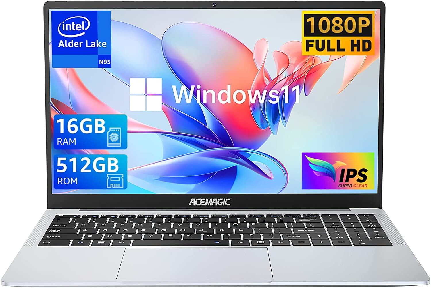 【90% Refurbished】ACEMAGIC 15.6″ Laptop Intel 12th Alder Lake N95 16GB 512GB SSD