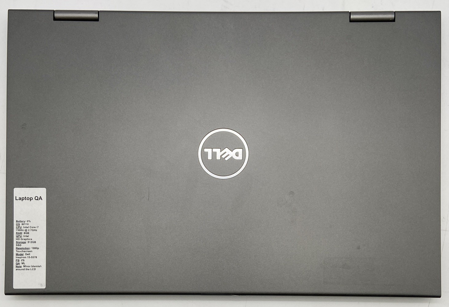 Dell Inspiron 15 5578 2-in-1 Touch i7-7500U @ 2.7GHz 8GB RAM 512GB SSD W11H-READ