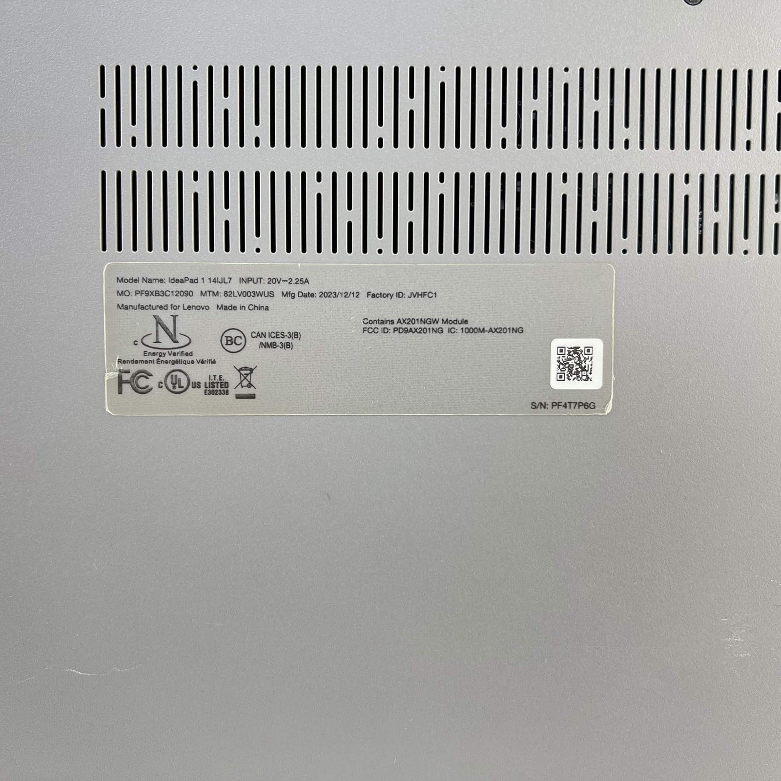 Lenovo IdeaPad 1 PF9XB3C12090 15.6″ Pentium Silver N6000 1.1GHz 4GB RAM 32GB SSD