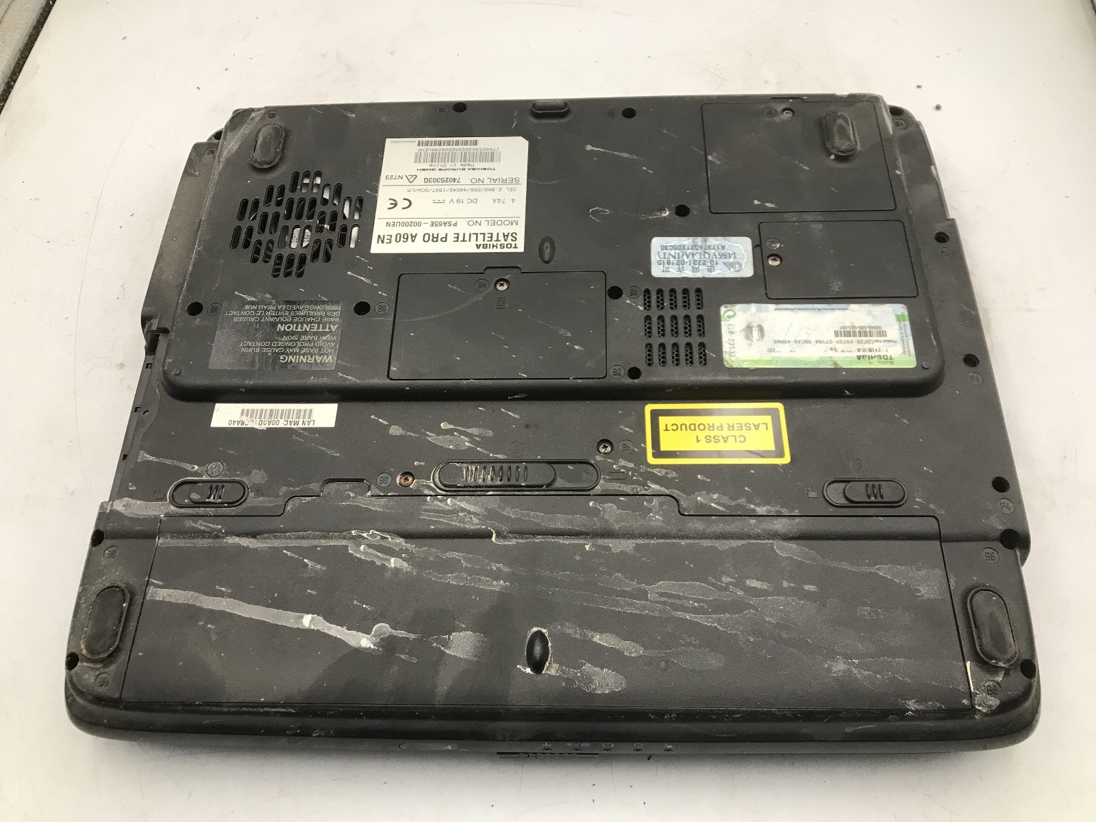 TOSHIBA SATELLITE PRO A60 – BOOTS TO BIOS – INTEL CELERON – 256MB RAM – READ -BB
