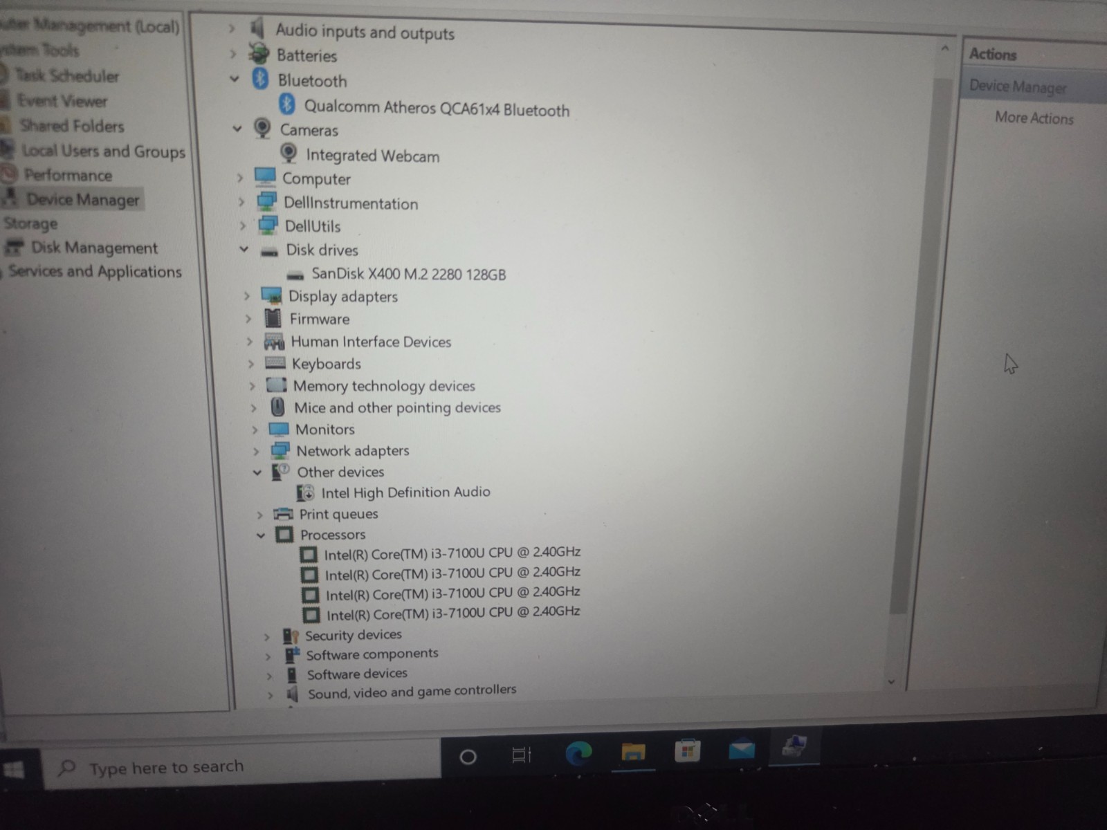 Dell XPS 13 9360 (Gold) Laptop Intel Core i3-7100U 2.4GHz 4GB RAM 128GB SSD