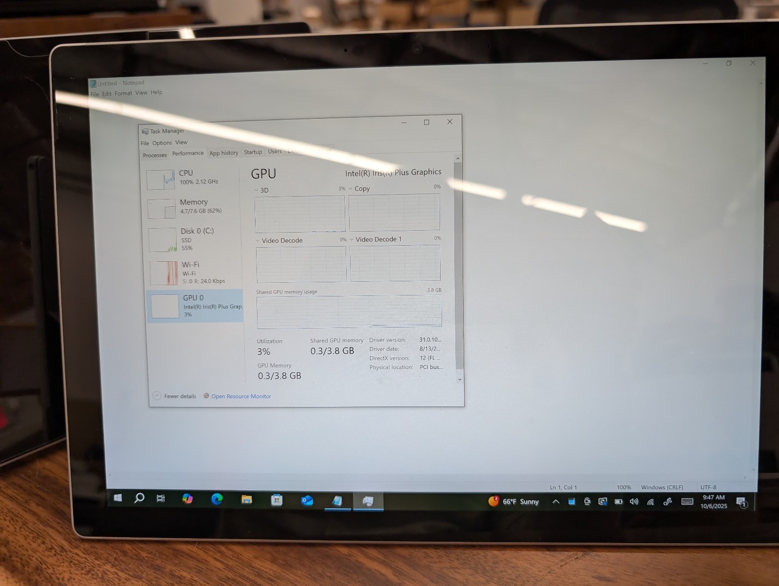 Microsoft Surface Pro 7 Tablet Core i5-1035G4 1.1GHz 8GB RAM 256GB SSD Win10 Pro