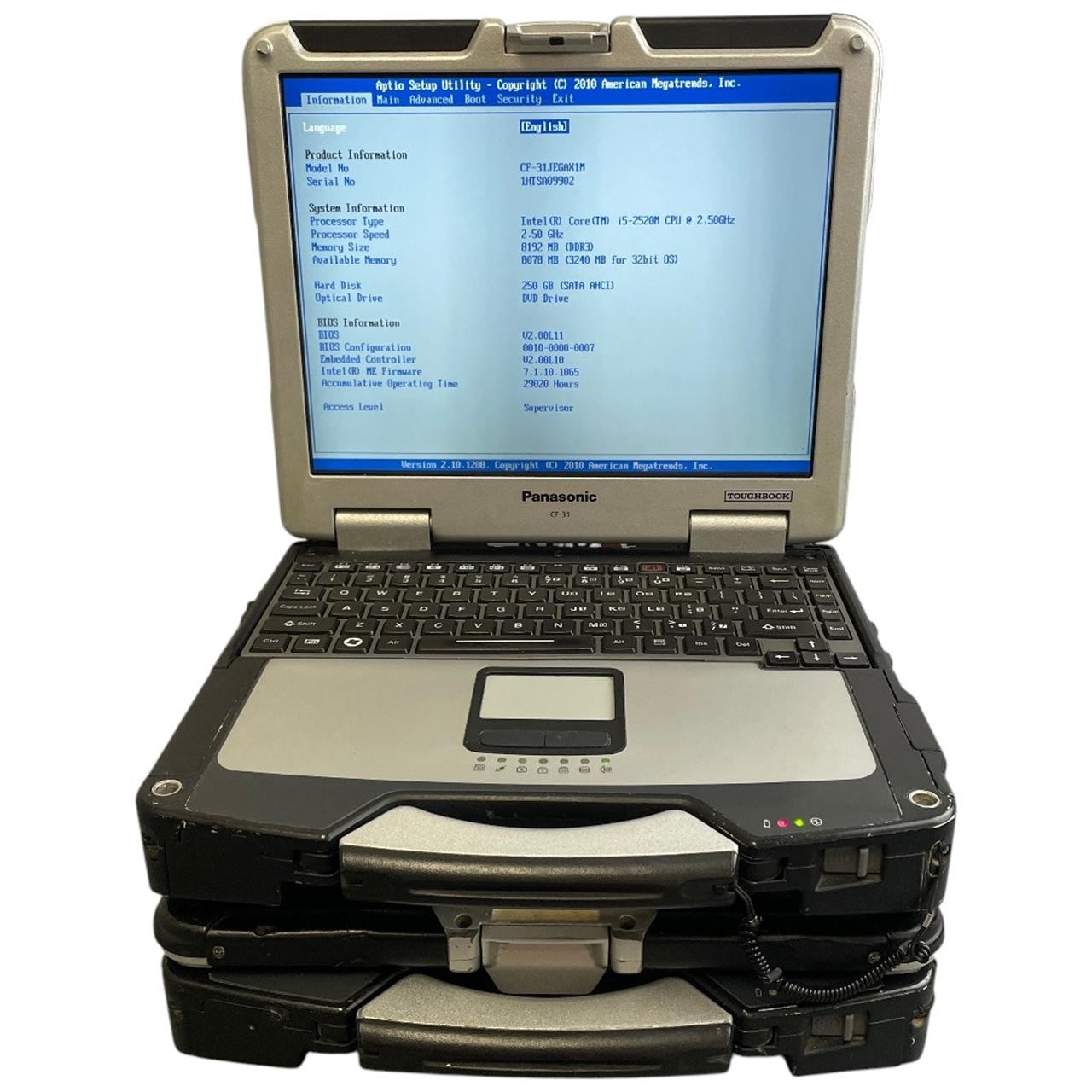 Lot of 2 | PANASONIC Toughbook CF-31 Touch, i5 2nd Gen, 8GB, 250GB SSD | (READ)