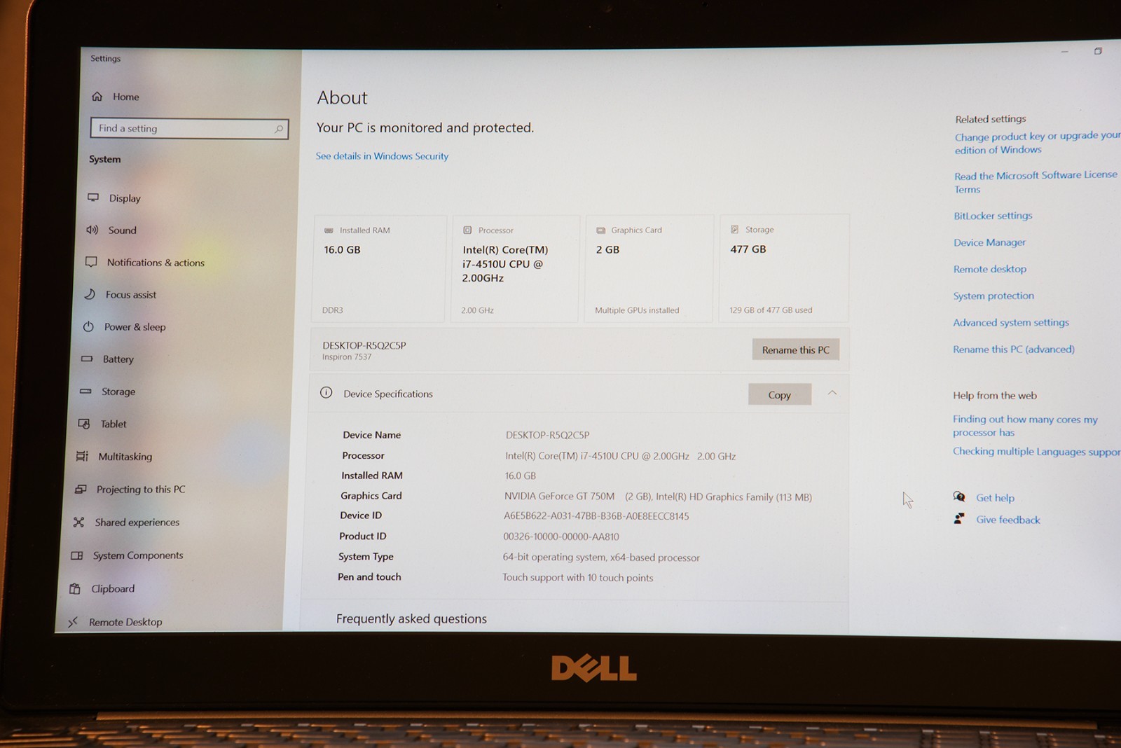 Dell Inspiron 15 7000 Ultrabook (512 GB SSD, Intel Core i7, 2.0GHz, price reduce
