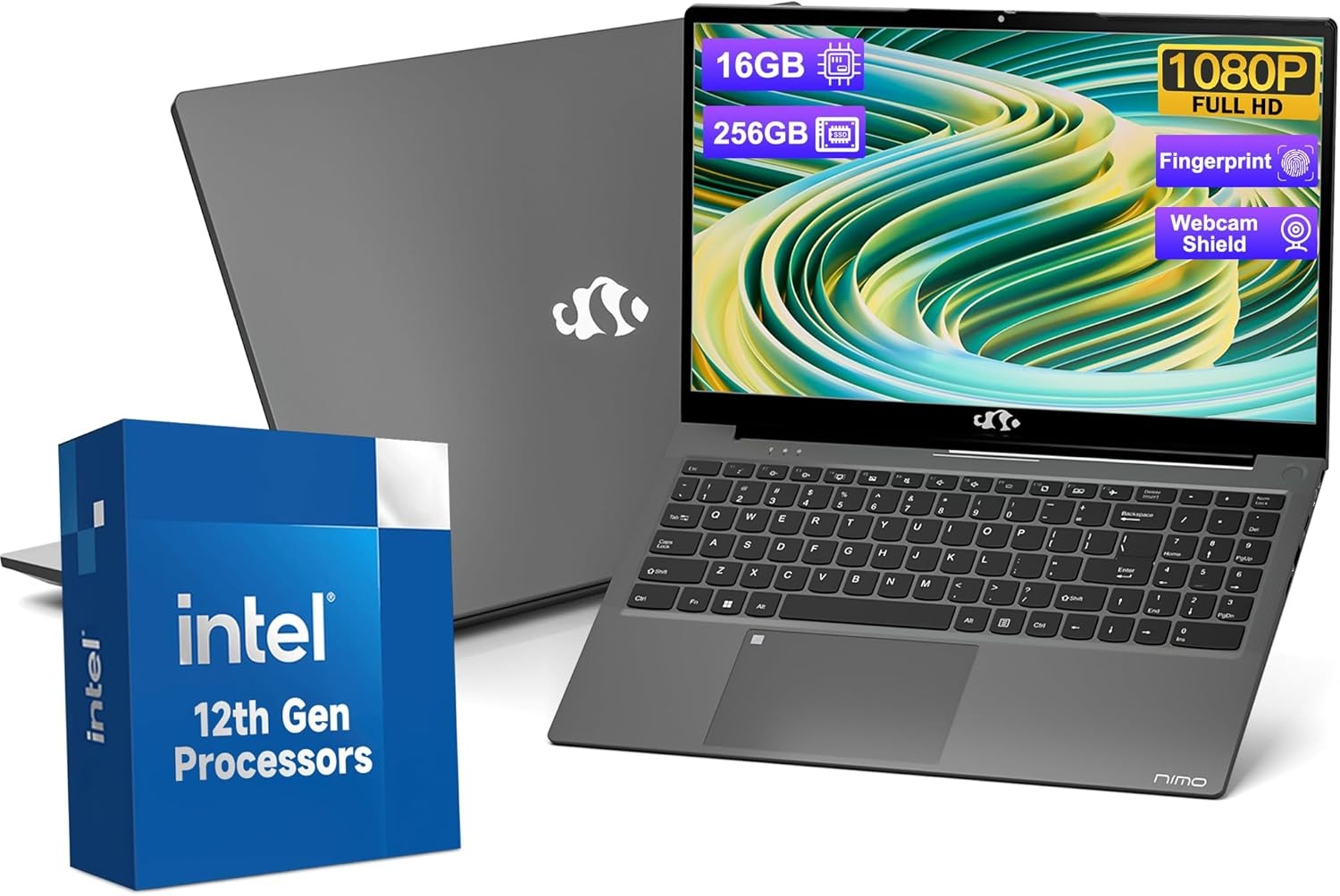 Nimo 15.6 FHD Student Laptop Intel Pentium Quad-Core N100 16GB RAM 256GB SSD