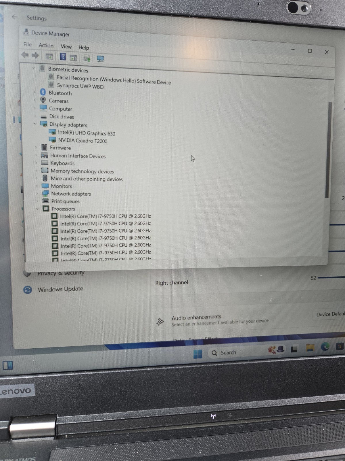 LENOVO ThinkPad P53 i7-9750H 32GB RAM 1TB SSD Quadro T2000 Win11Pro