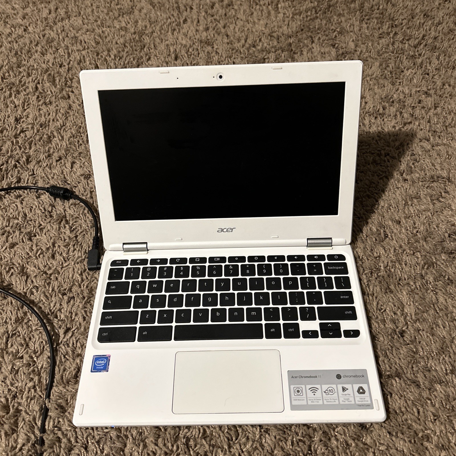 Acer Chromebook 11 CB3-131 11.6″ White Laptop – With Charger – Tested & Working
