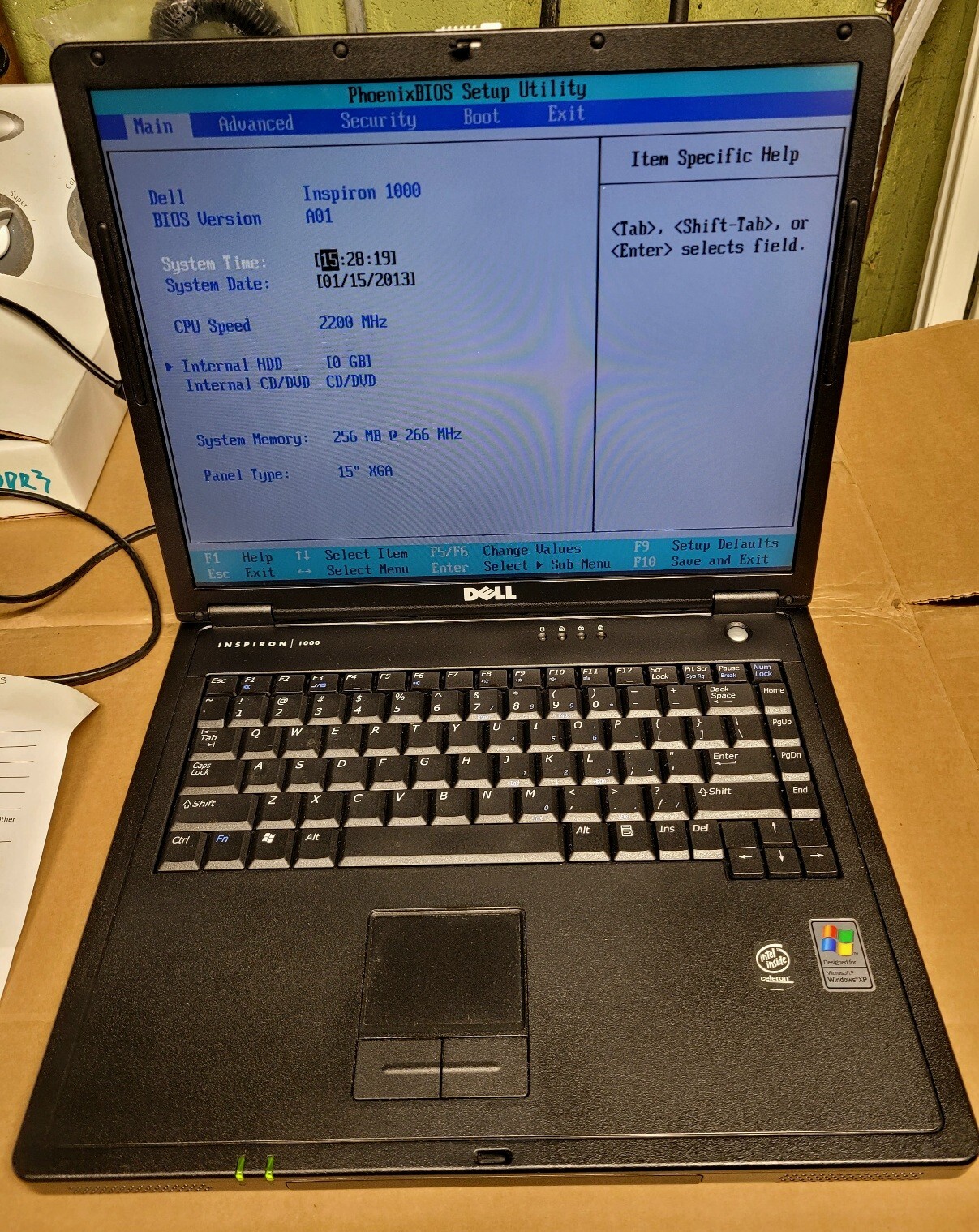 Dell Inspiron 1000 256MB RAM Pentium 4 2.2 GHz NO HDD/Power Supply. XP EraLaptop