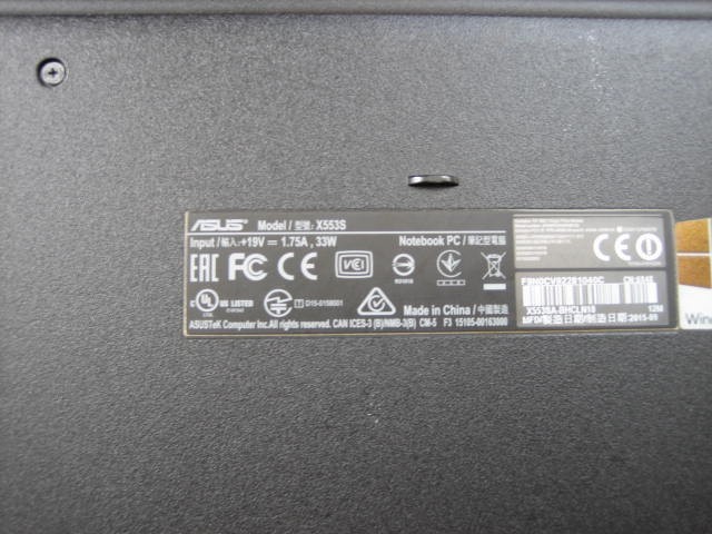 ASUS WINDOW 10 LAPTOP AND 4 GB RAM WITH POWER CHARGER MODEL NUMBER X553S