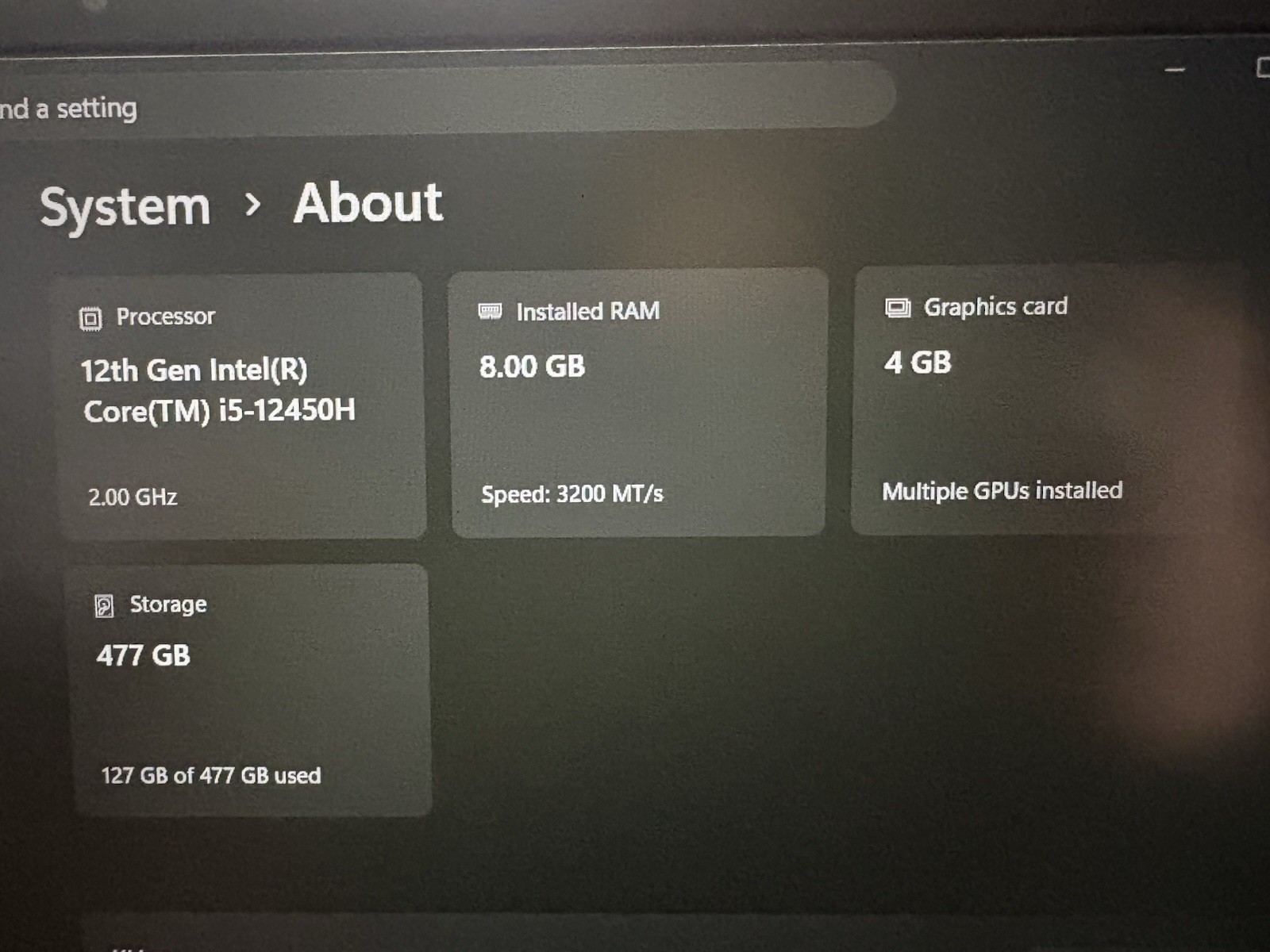 HP Victus 15-fa1xxx i5-12450H 8GB 477GB SSD RTX 2050 15″ Win11