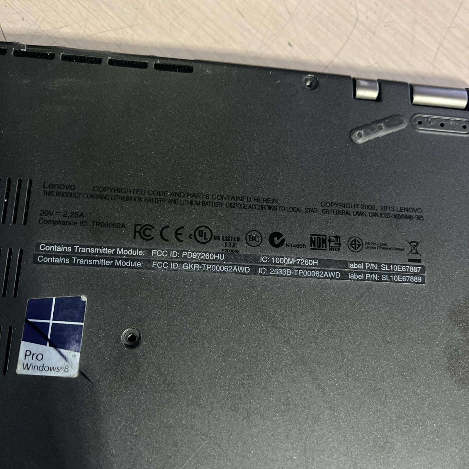 LENOVO THINKPAD X240 INTEL CORE I5-4200U 1.60GHZ 4GB RAM NO HD NO CADDIE