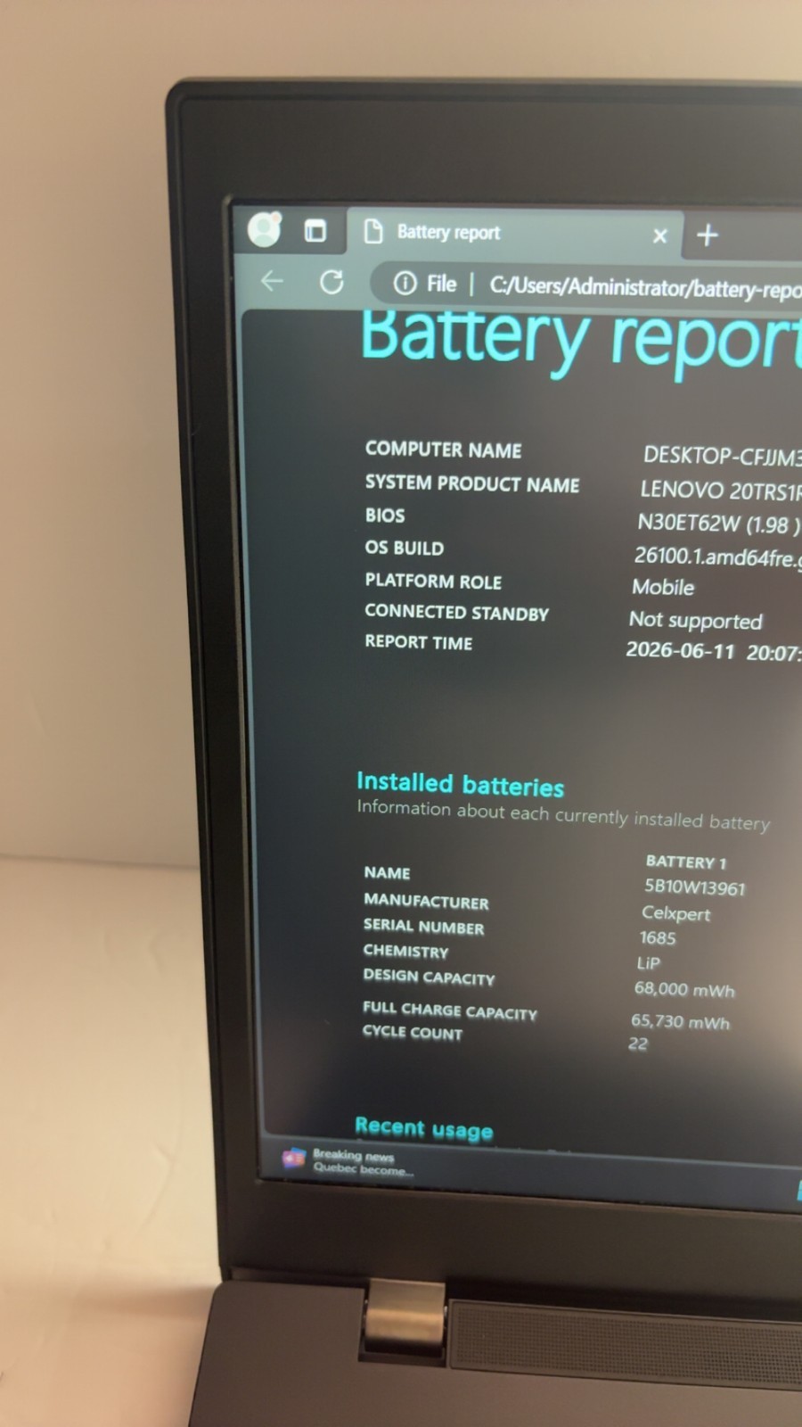 Lenovo ThinkPad P15v Gen 1 Touchscreen i7-10875H 16GB 512GB SSD Win11 Pro 15.6″