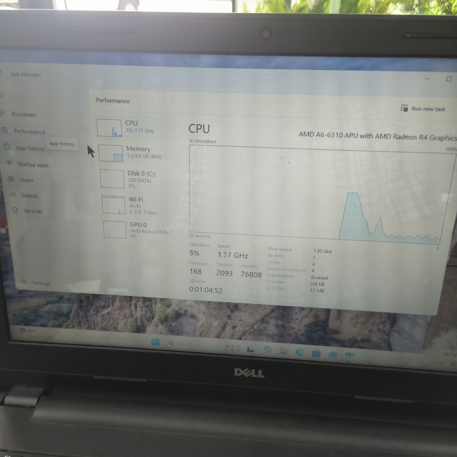 Dell Inspiron 15 3000 15.6” 8gb/256gb SSD AMD A6 DVD Player Win 11H