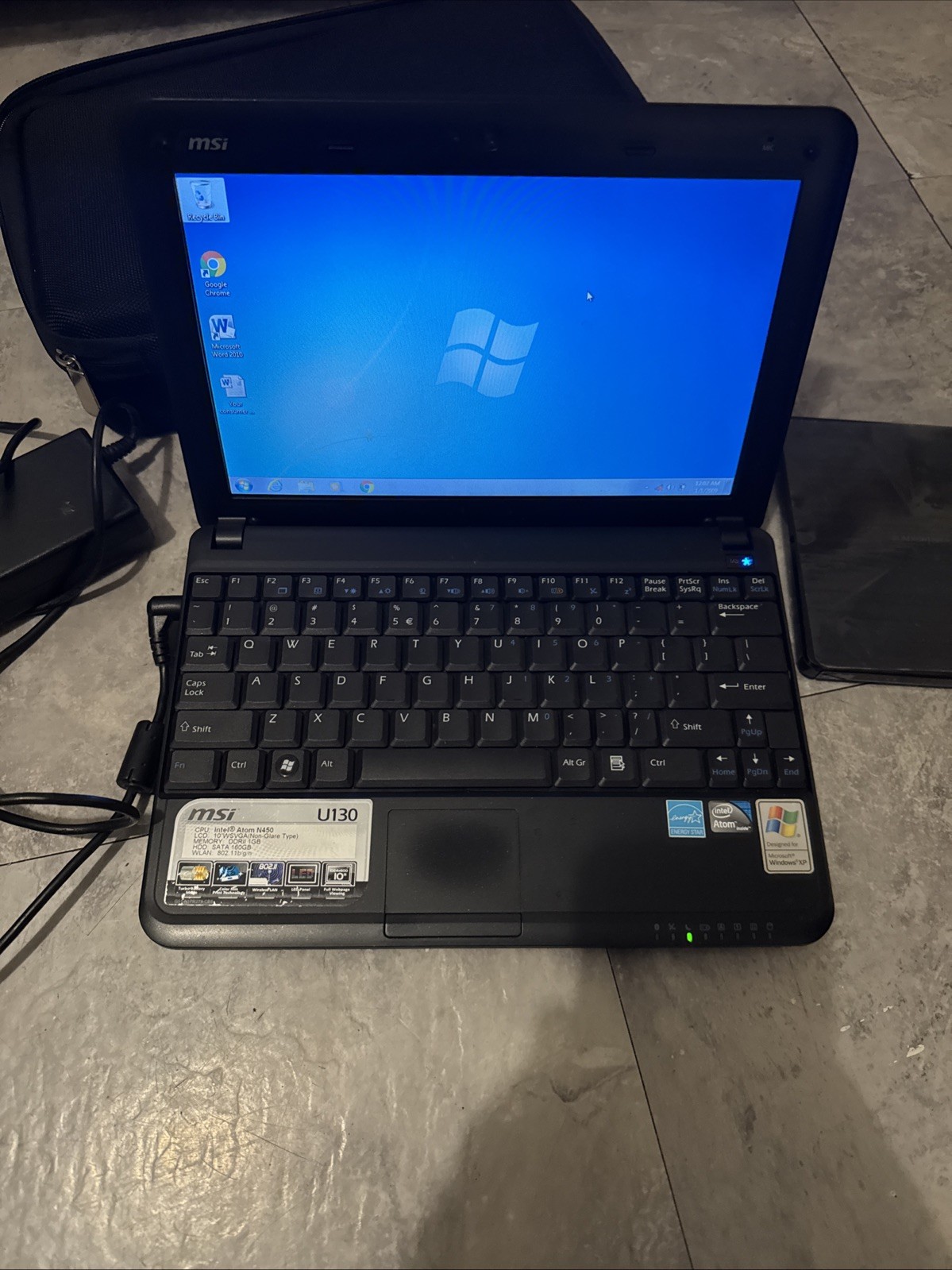 MSI U135 MS-N014 Purple Netbook Laptop 10.1″ 1GB 160GB Webcam Windows 7 Wi-Fi